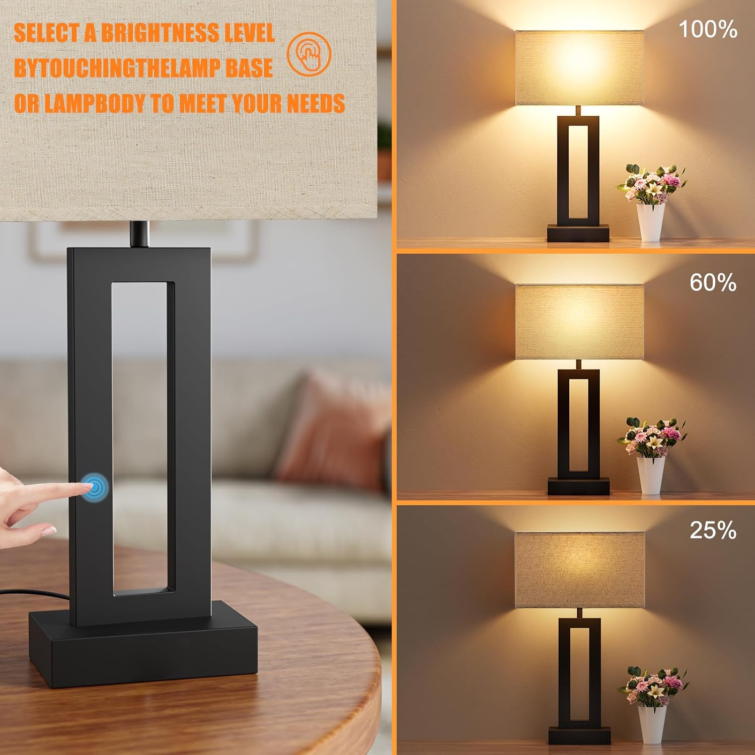 Thumbnail 1 de Seealle Touch Lamp Set 3-Way Dimmable