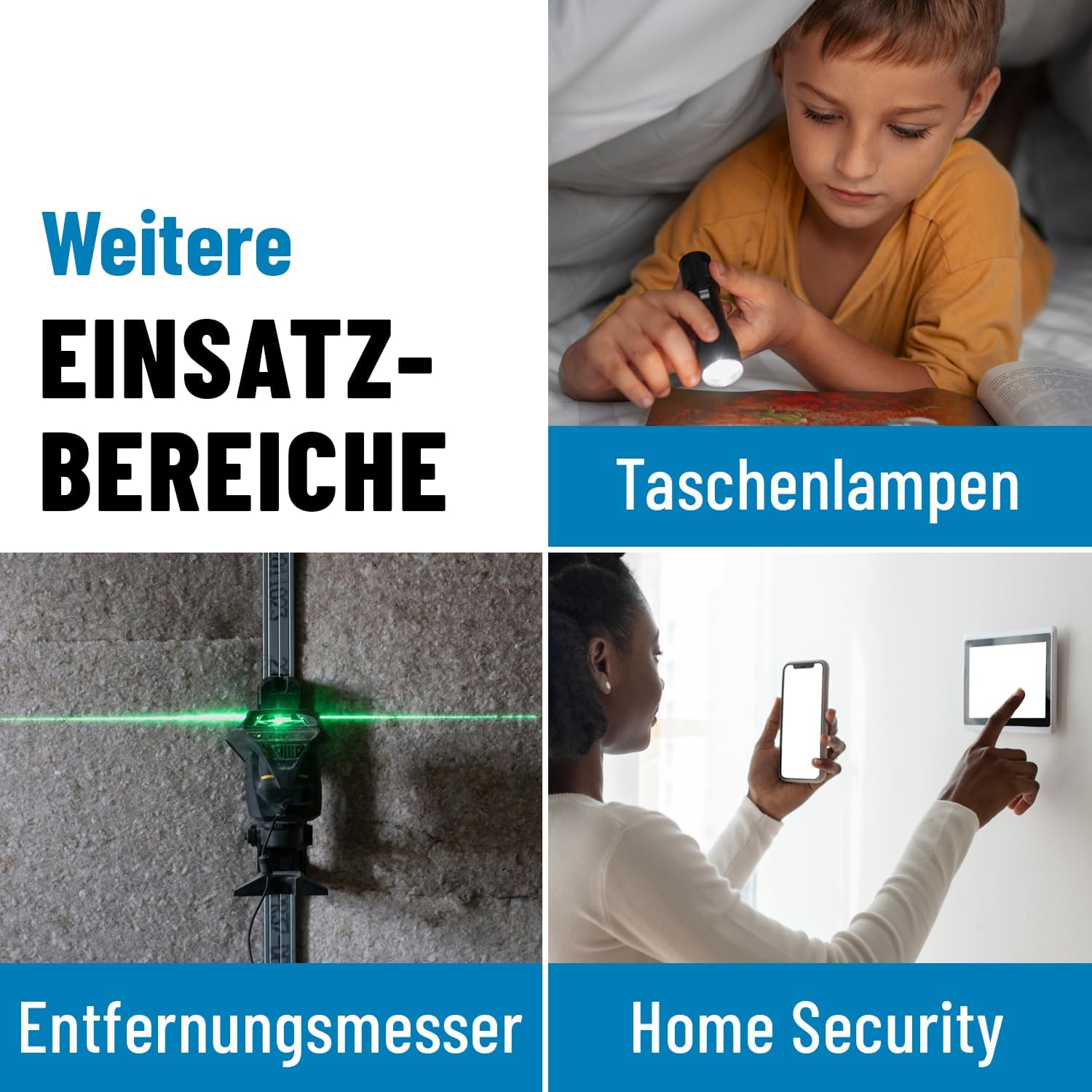Detalle de ABSINA 4er Pack CR2 3V Lithium-Kamera-Batterien – auslaufsicher, langlebig, vielseitig einsetzbar