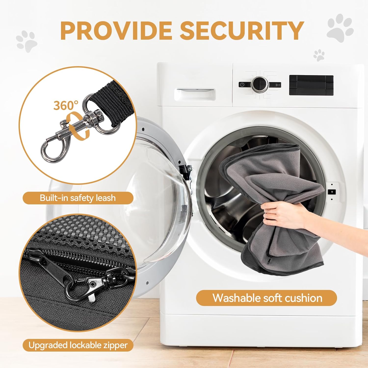 Thumbnail 5 de Petsfit sac de transport pliable pour chat et chien avec 2 coussins (55 x 40 x 23 cm) — bandoulière amovible et lavable