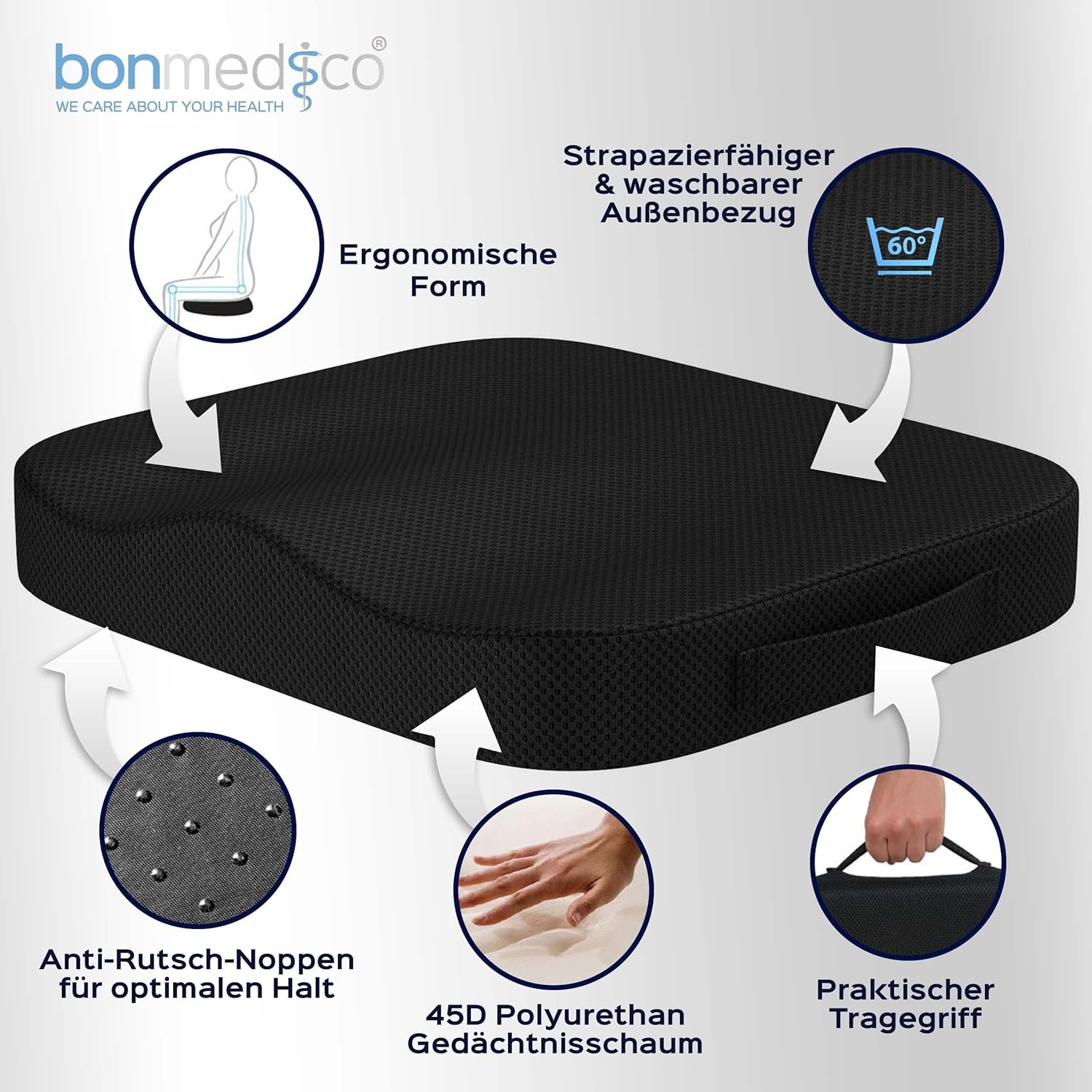 Thumbnail 2 de bonmedico Sitzkissen orthopädisch 45D 💺
