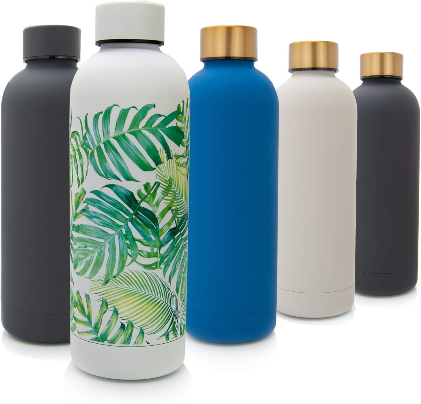 Detalle de T&N Edelstahl Trinkflasche 500 ml – Thermosflasche für Büro & unterwegs (auslaufsicher, für Sprudel)