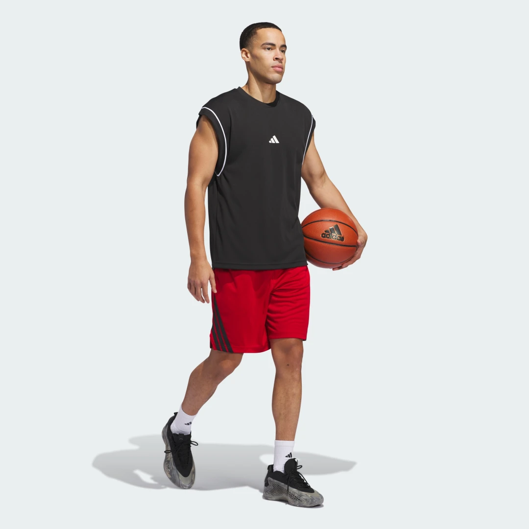 Thumbnail 2 de Pantalón corto Basketball Legends 3 bandas de Adidas – Rojo