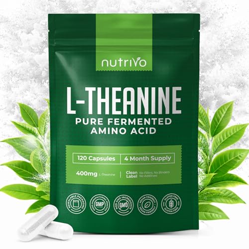 Nutrivo L Theanine 400mg | 120 Vegan Capsules – UK Made 4-Month Supply