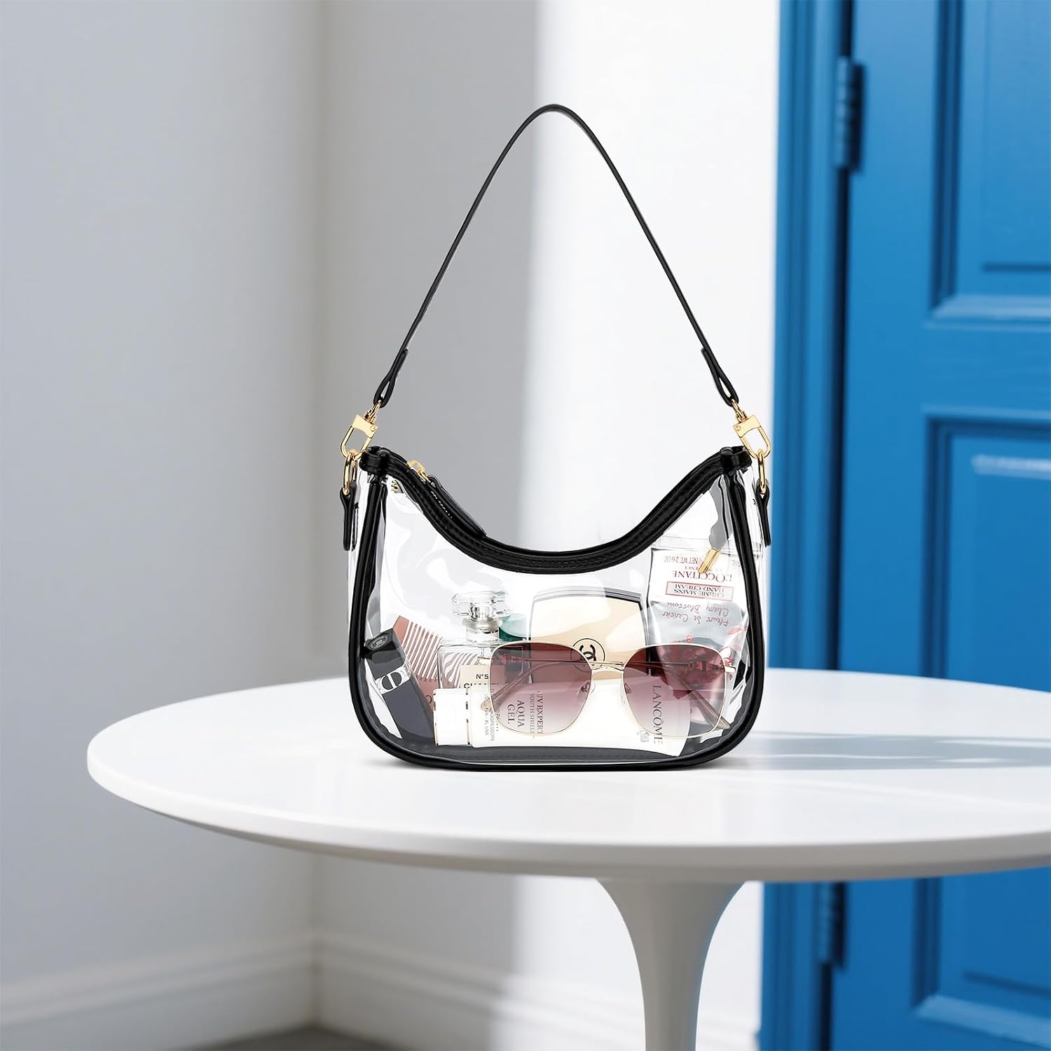 Detalle de KKXIU Shoulder Bag for Women: Clear PVC Crossbody/Hobo Style for Stadiums and Everyday Use