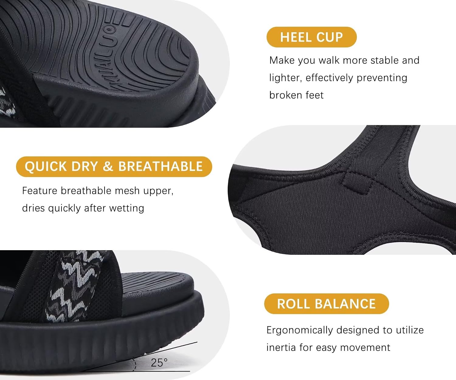 Detalle 2 de KuaiLu Women’s Orthopedic Walking Sandals for Plantar Fasciitis Relief