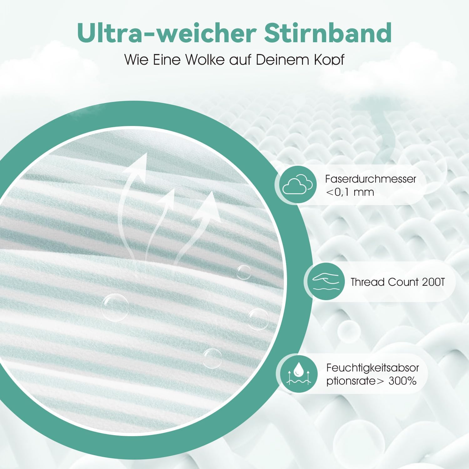 Thumbnail 5 de LC-dolida Schlafkopfhörer Ultra-Soft Bluetooth-Stirnband mit 4-Wege Stretch & No-Slip (bis 15 Std. Playtime)