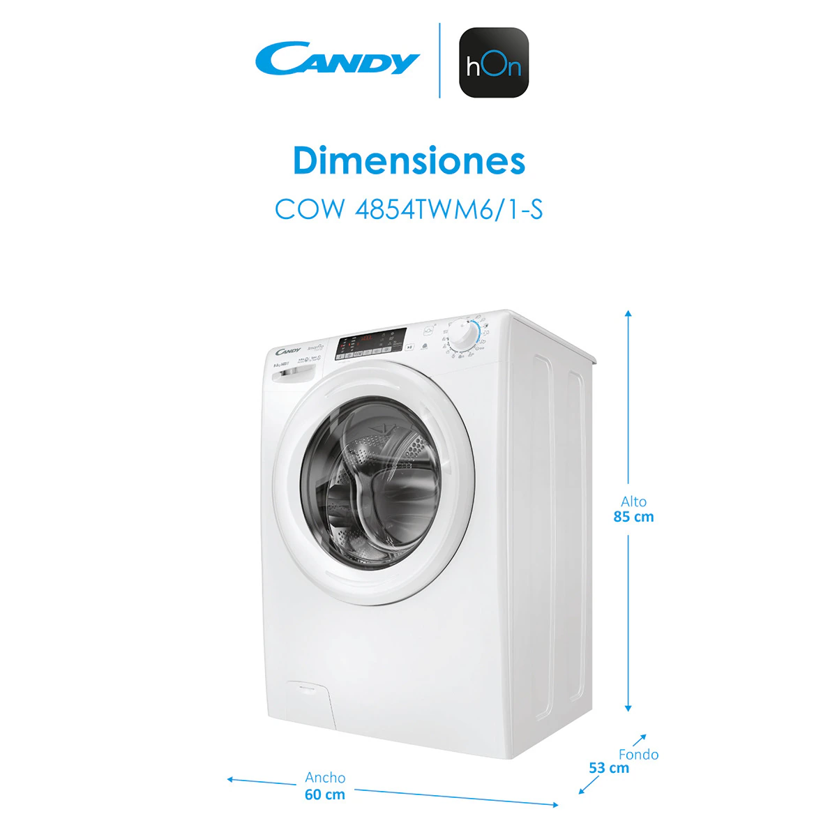 Thumbnail 1 de Candy COW4854TWM6 lavadora secadora 8 kg 📺
