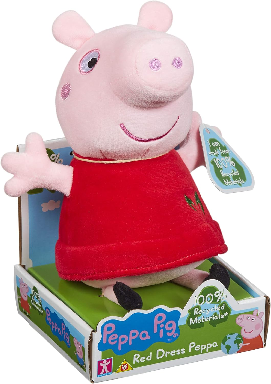 Thumbnail 2 de Red Dress Peppa Soft Toy: Peluche sostenibile al 100% riciclato, regalo Peppa Pig