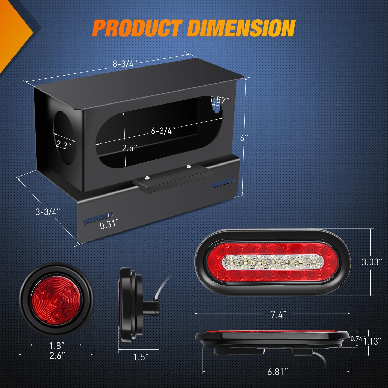 Detalle 2 de Nilight 3LED Trailer Light Box Kit 6" Oval