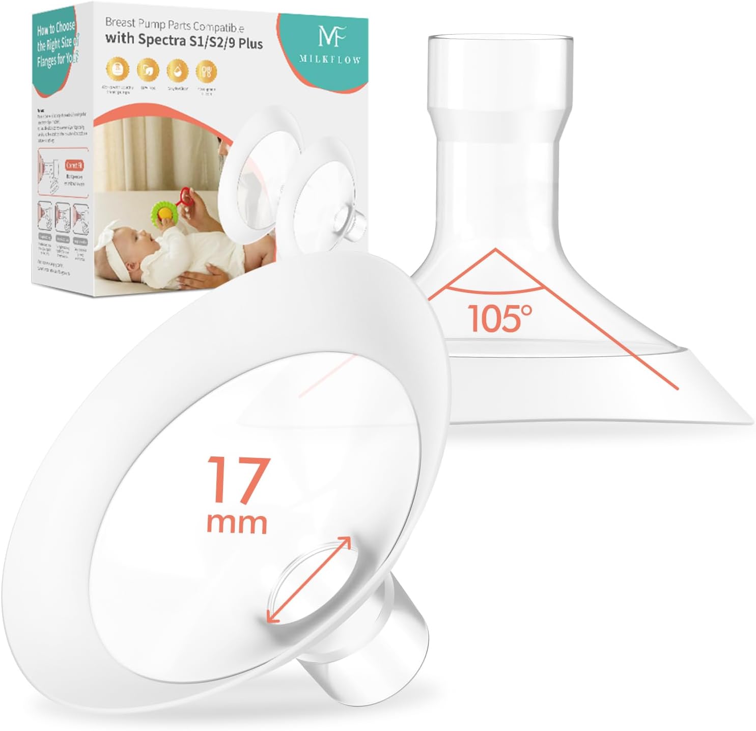 MilkFlow couvre-tétons 17 mm confort 105°