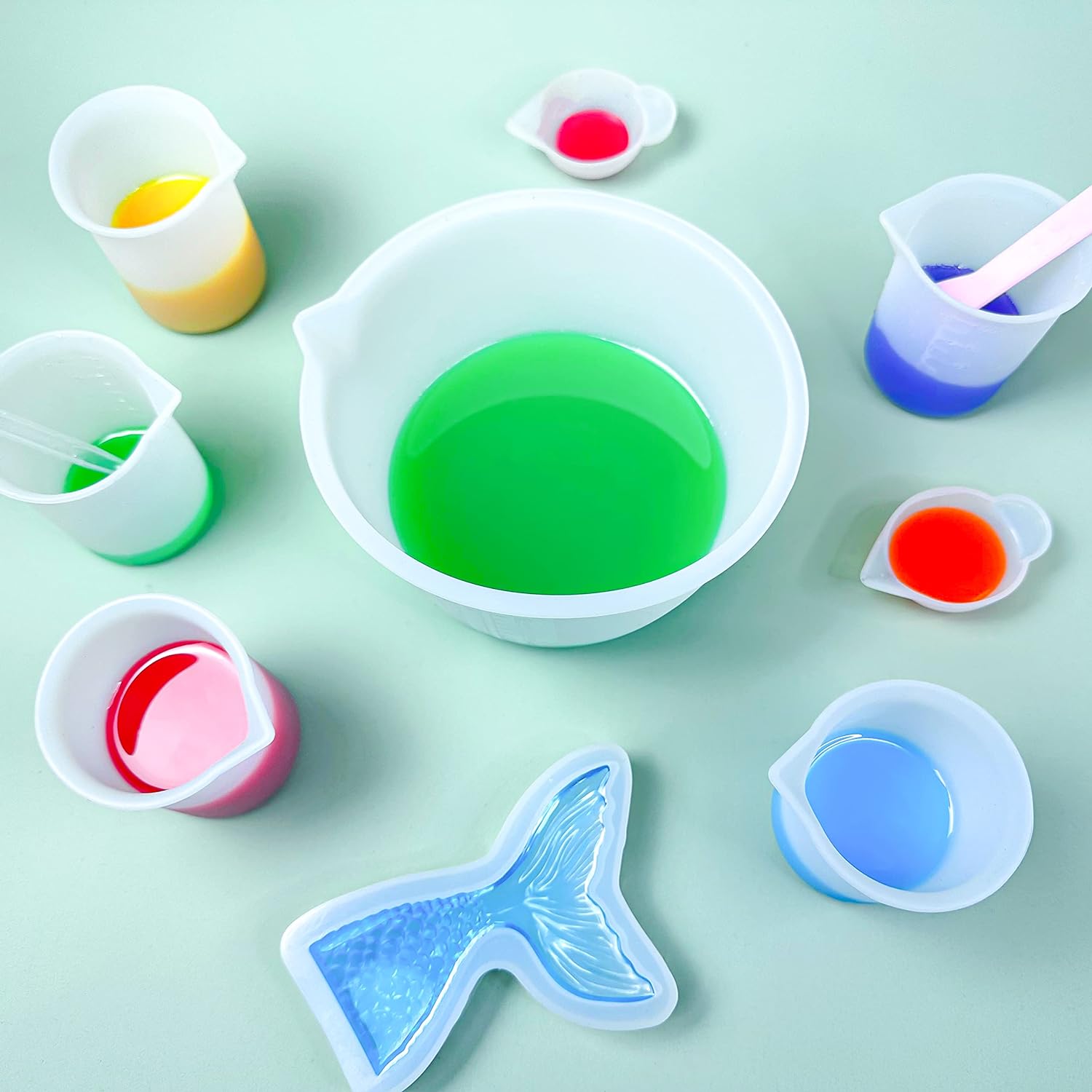 Detalle de Sjubaopen 600ml&100ml Silicone Measuring Cups for Resin, Epoxy & Baking
