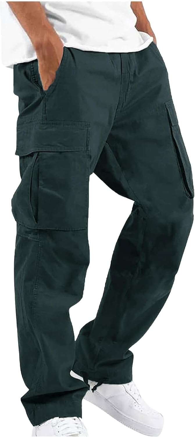 Detalle 2 de YAOHUOLE Men's Cargo Pants cotton stretch trousers