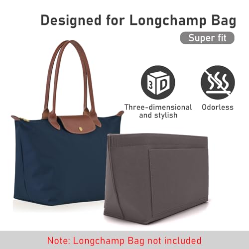 Detalle de ZOLGINAH Organizador de Bolsos de Mujer en Fieltro para Longchamp — 2 Tamaños y 8 Bolsillos