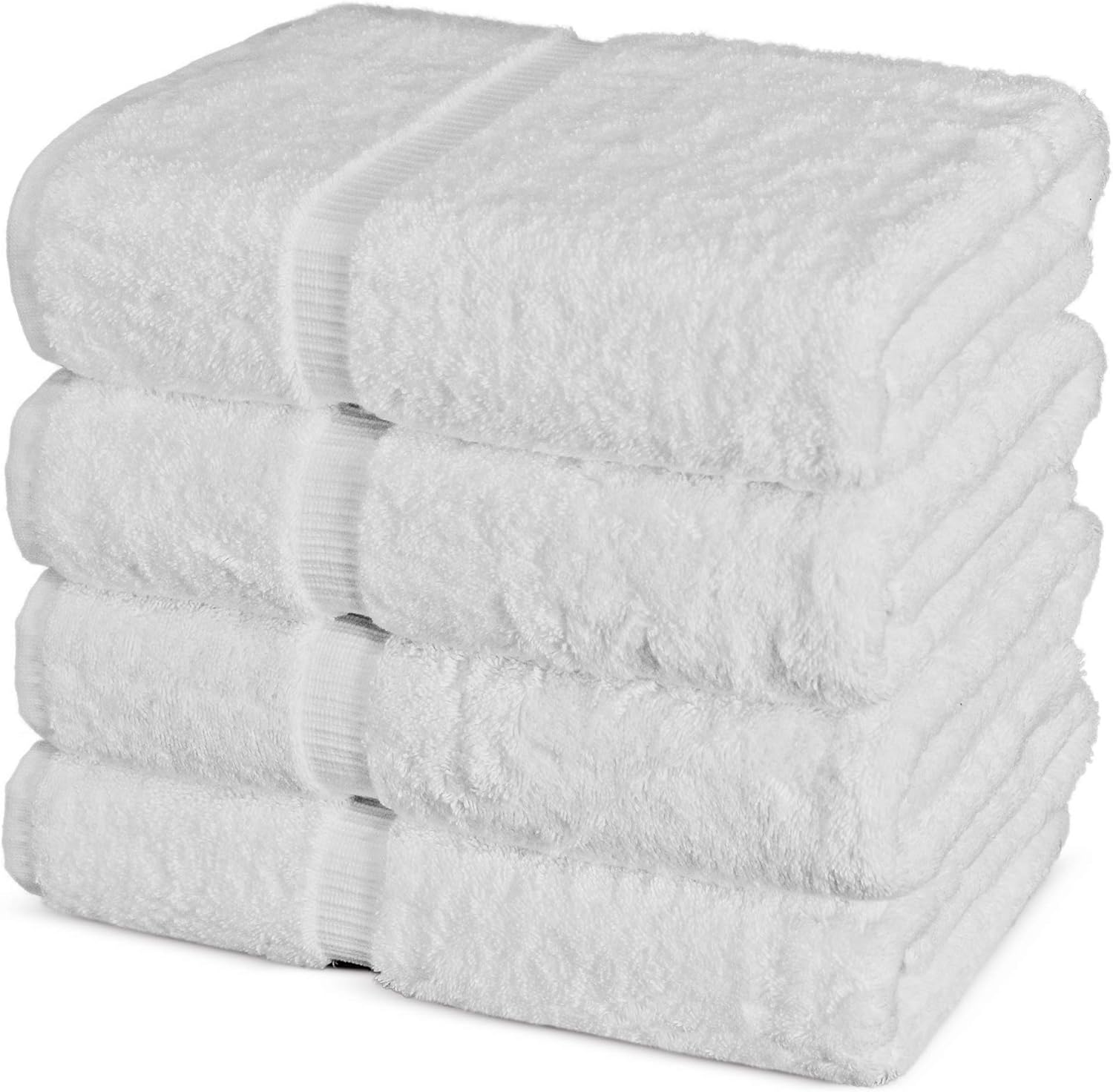 Detalle de Chakir Turkish Linens 4 Piece Large Bath Towel Set (27 x 54 in) in White
