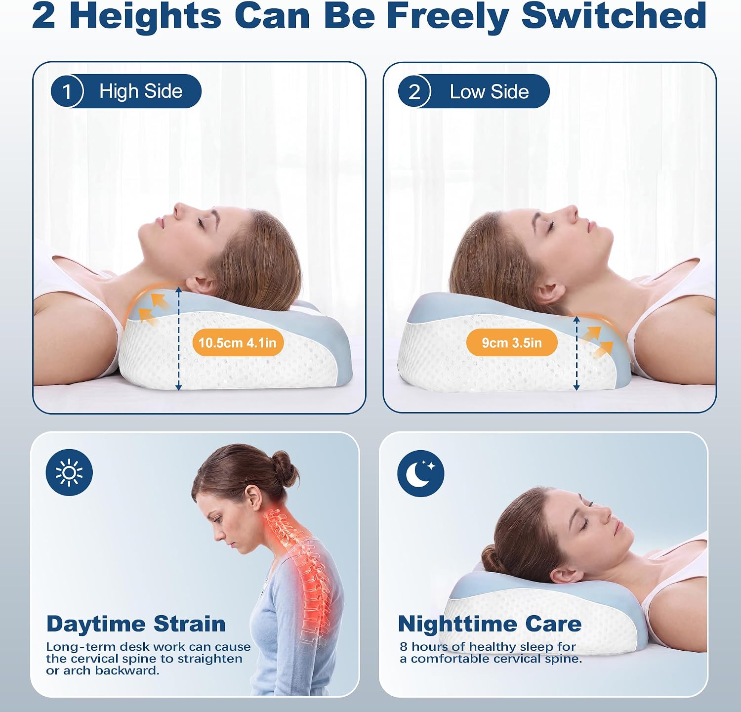Thumbnail 4 de VYLEE LYM115-2 Cooling Cervical Pillow, Contoured Memory Foam Support