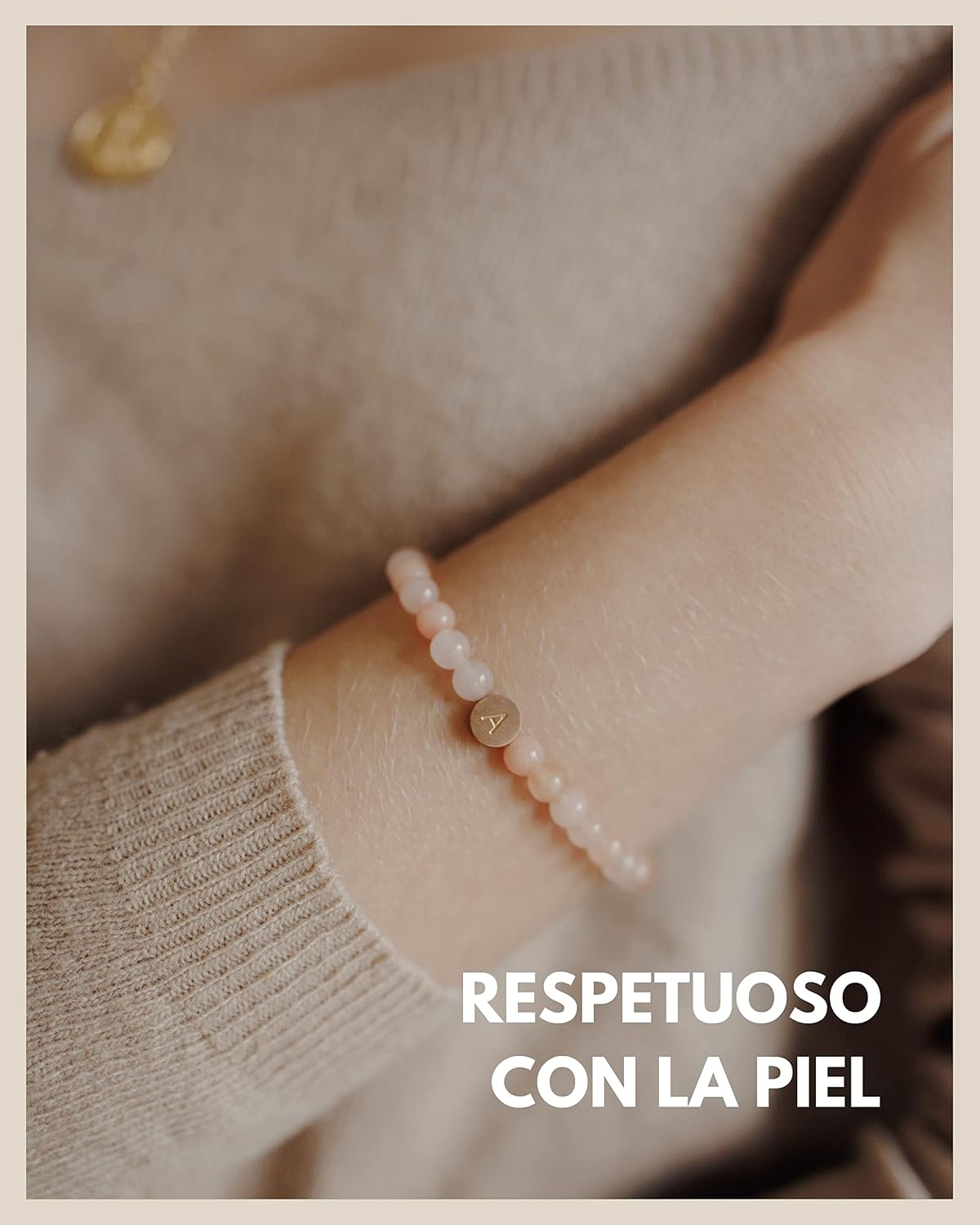 Thumbnail 3 de GD GOOD.designs pulsera letras cuarzo rosa 18K