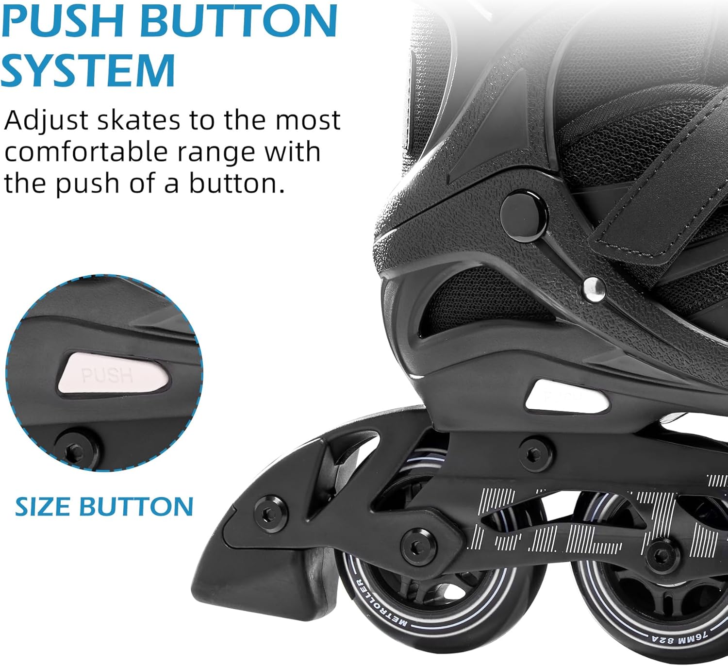 Detalle 2 de METROLLER Adjustable Inline Skates for Adults 🛼