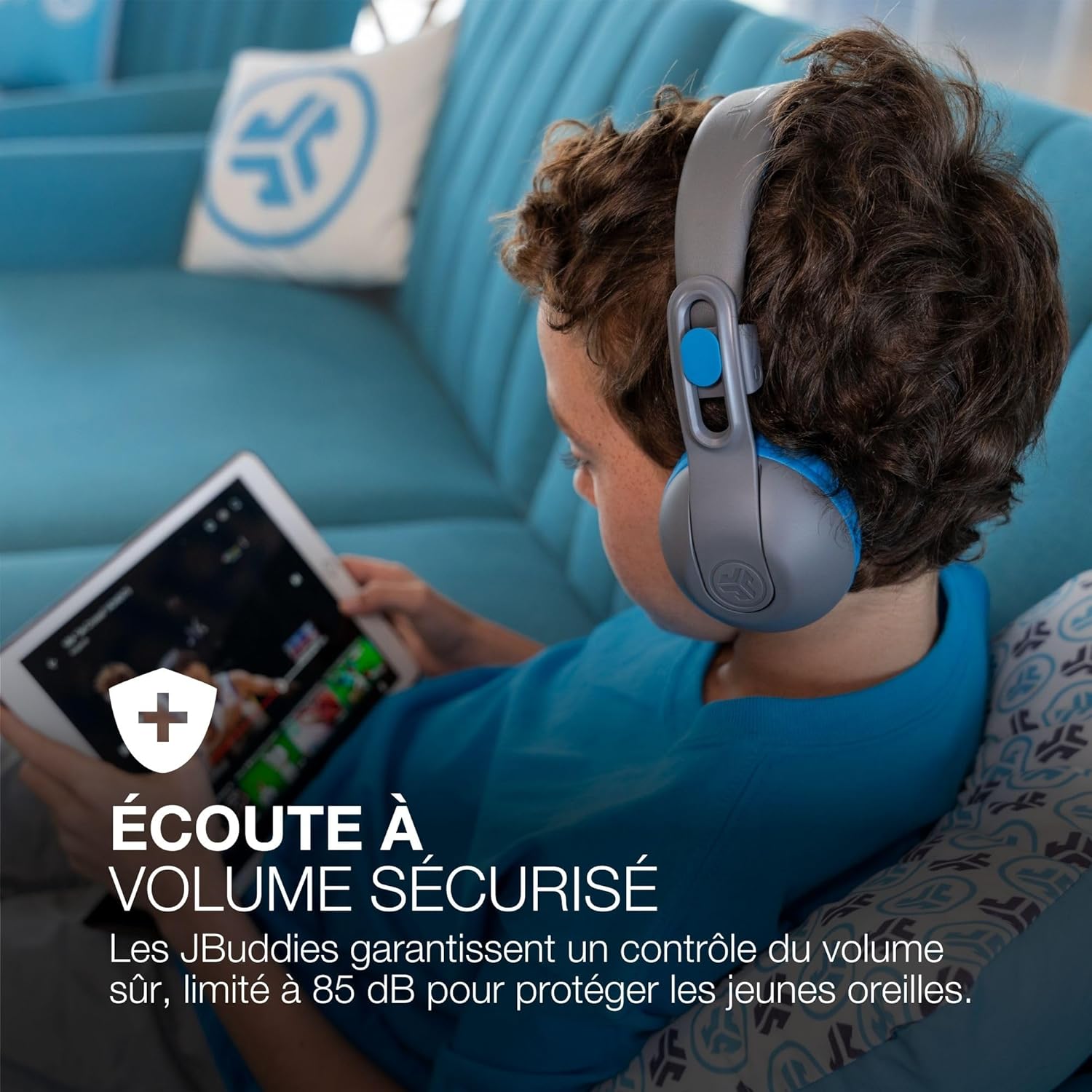 Thumbnail 1 de JLab JBuddies Studio 2 : casque Bluetooth pour enfants avec volume limité, micro intégré et mode partage