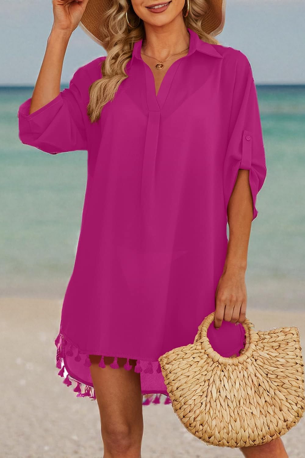Detalle 2 de Yincro Women's Swimsuit Cover-Up Shirt in Polyester