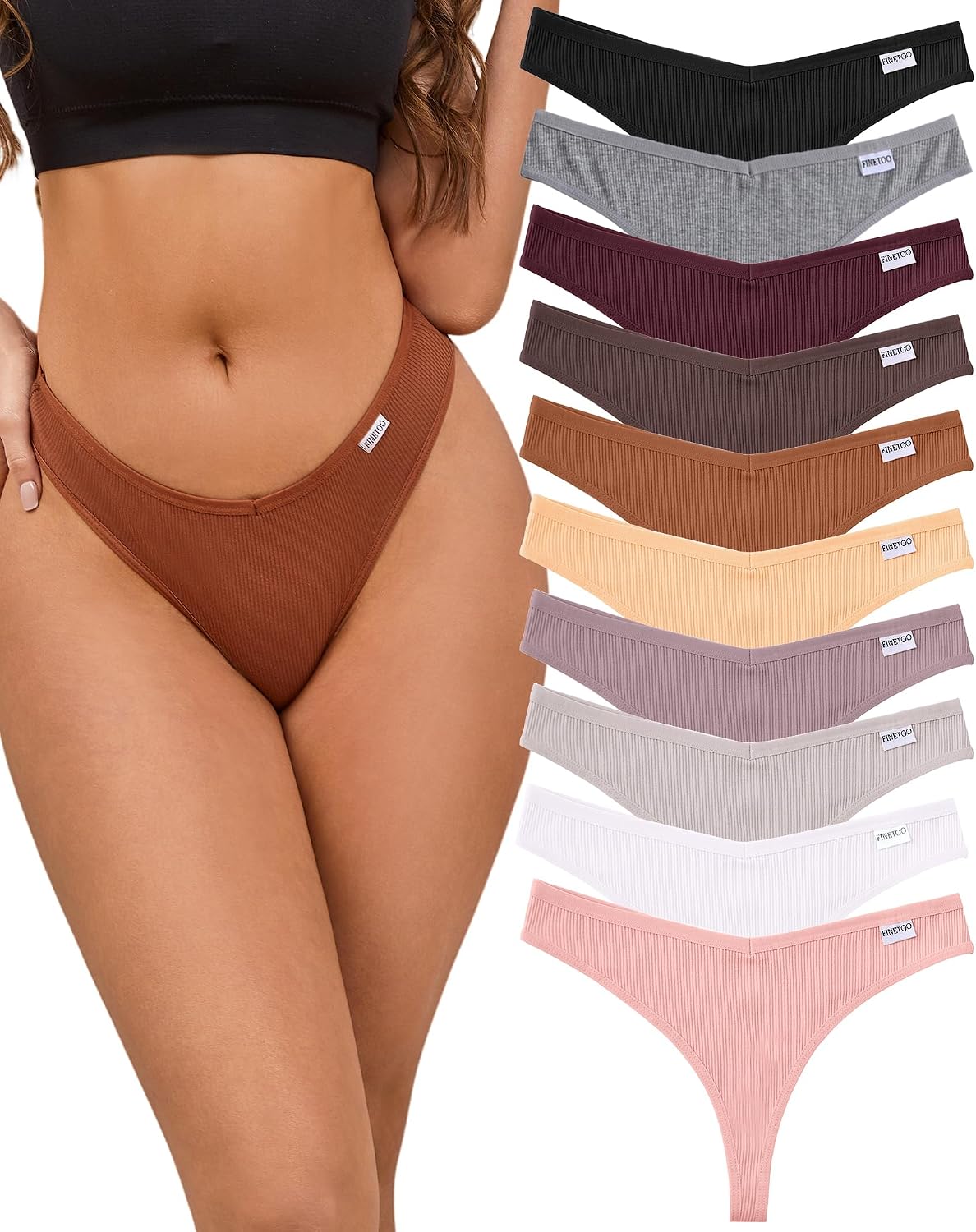 Thumbnail 6 de Cotton Thongs for Women, 10-Pack