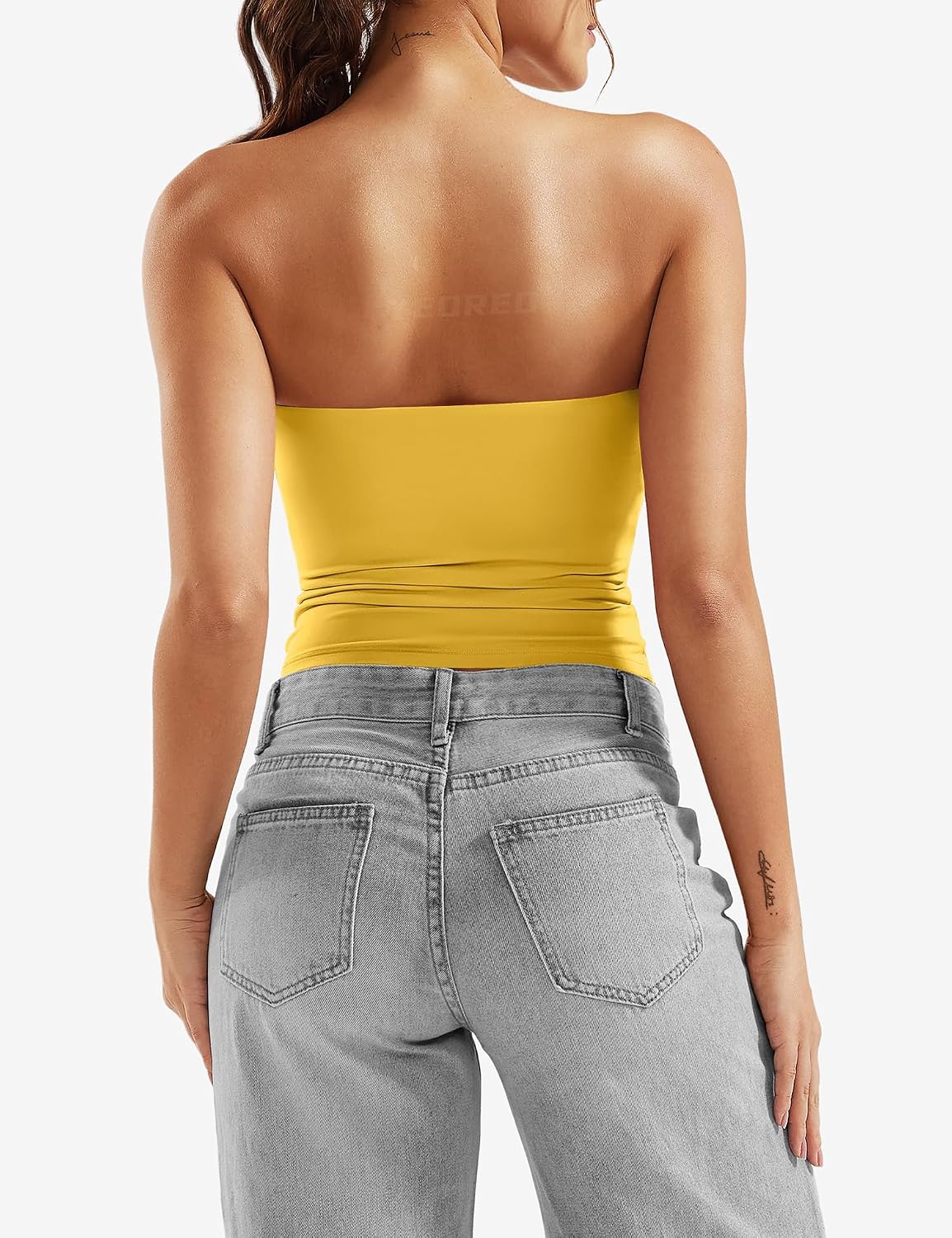 Detalle 2 de YEOREO HWH-YCA1198 Strapless Crop Tube Top, Double-Lined