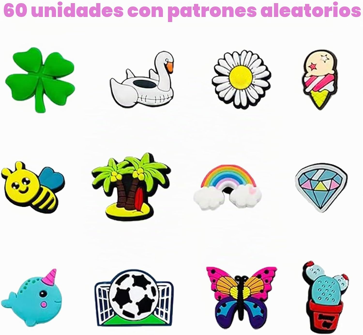 Thumbnail 1 de VEGCOO 30/60pcs Adornos para Zapatos: pins decorativos para personalizar calzado, pulseras y accesorios