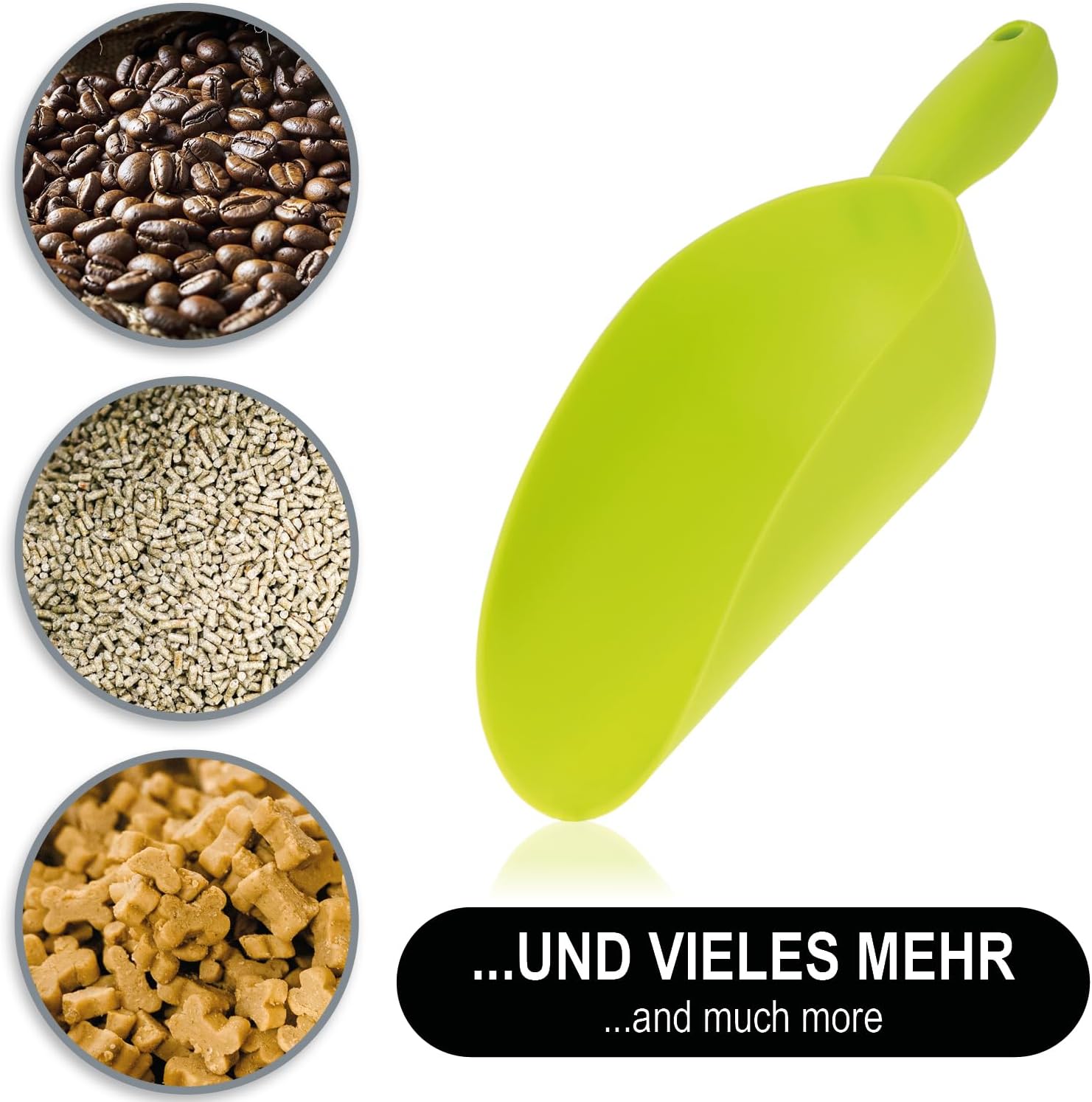 Detalle de com-four Pelle pour animaux (26,5 cm) – Pelle doseuse en plastique pour sacs et aliments