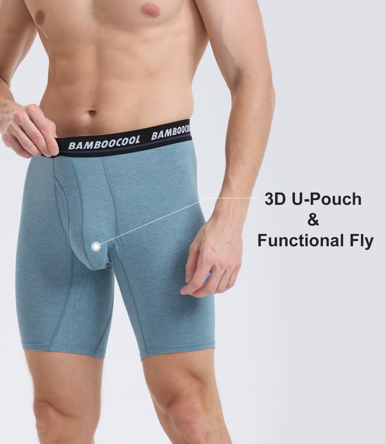 Detalle 1 de BAMBOO COOL Men's Long-Leg Boxer Briefs, Bamboo Viscose Stretch, Multipack