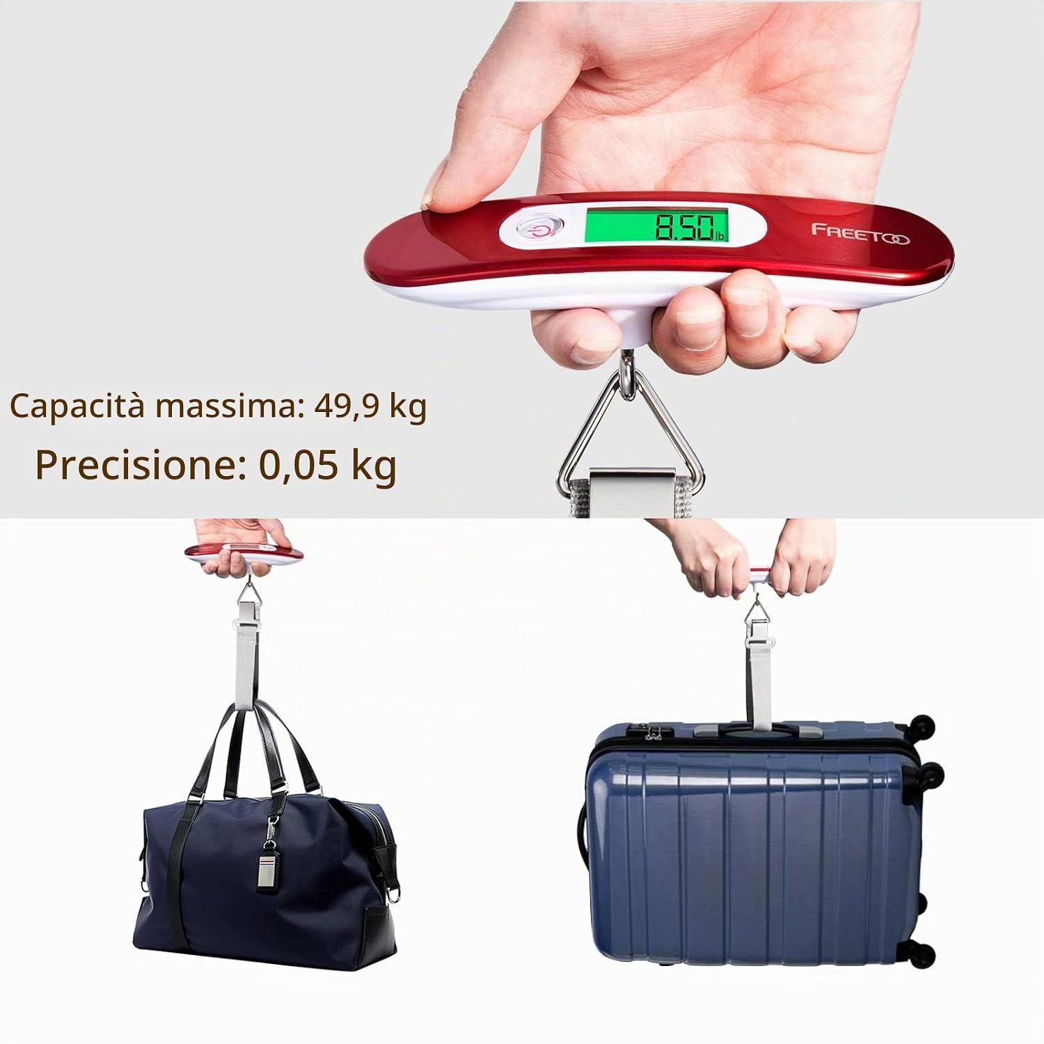 Detalle 2 de FREETOO Bilancia bagagli 50 kg 📏