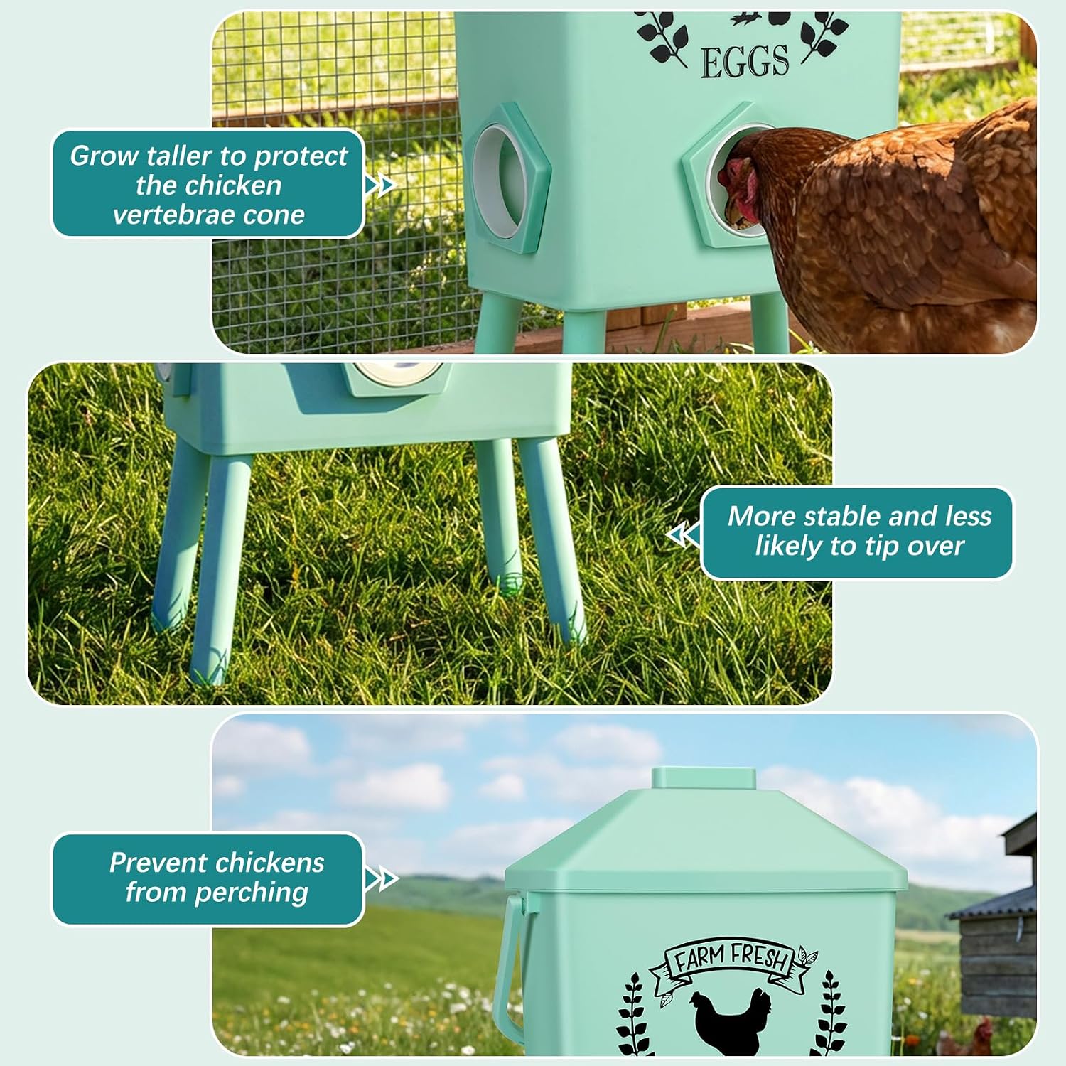 Thumbnail 6 de TGEYD Hanging Chicken Feeder and Waterer Set, 4.2-Gallon Capacity