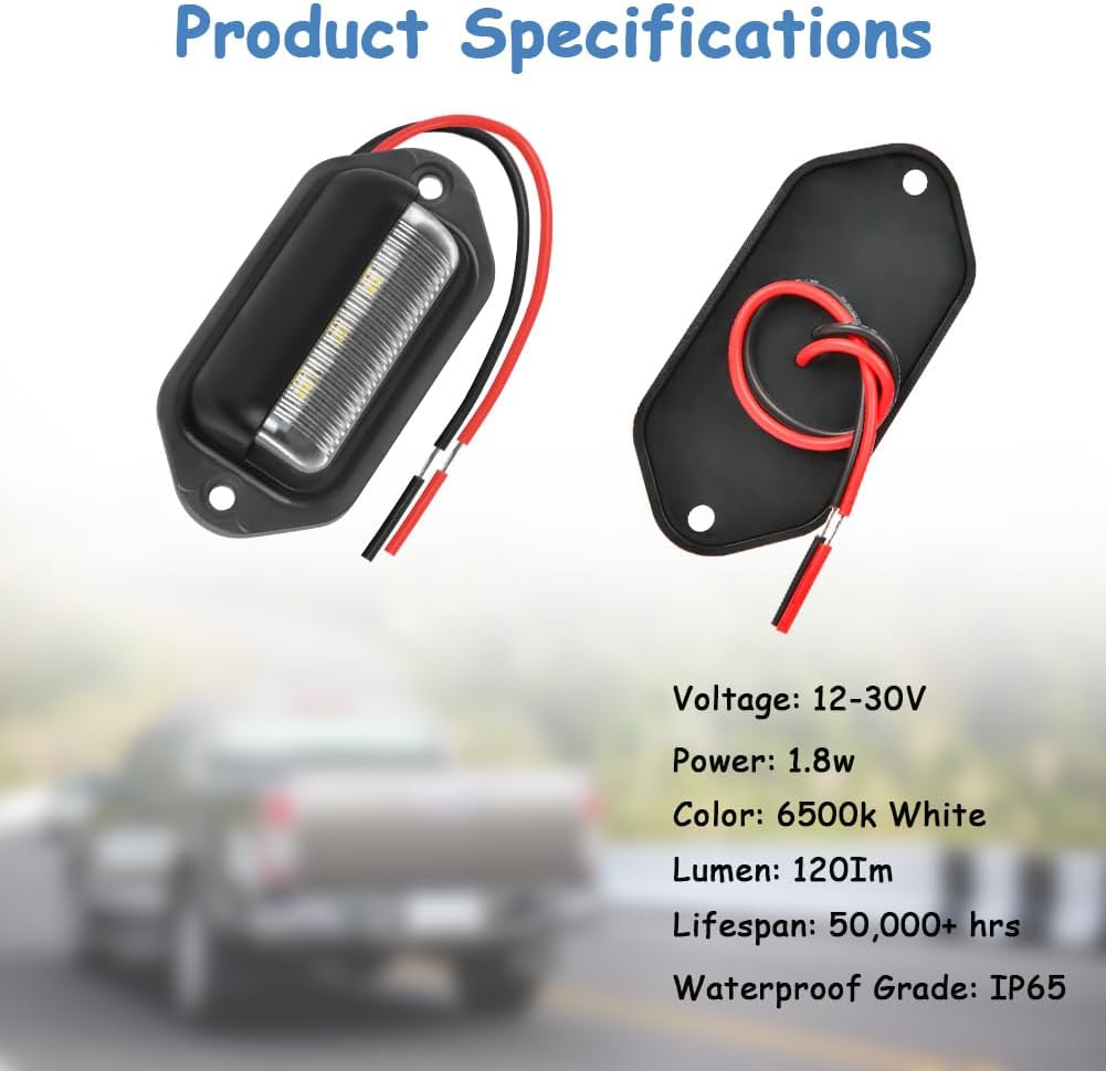 Detalle de URAQT 2PCS LED Luce targa 6500K