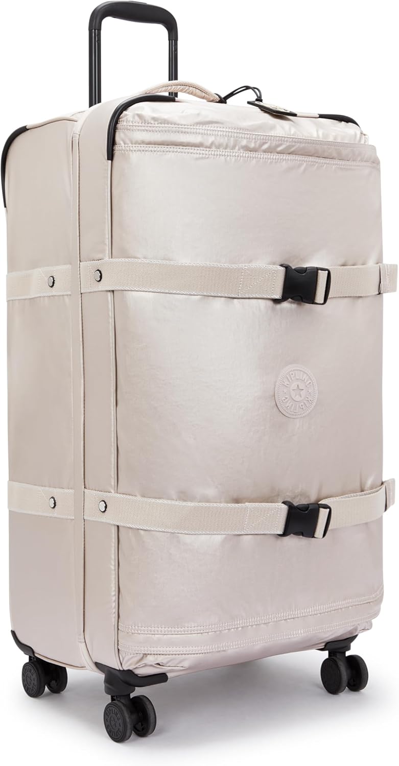 Detalle de Kipling SPONTANEOUS L Großes Rollgepäck, hochkant, Metallic Glow Silber