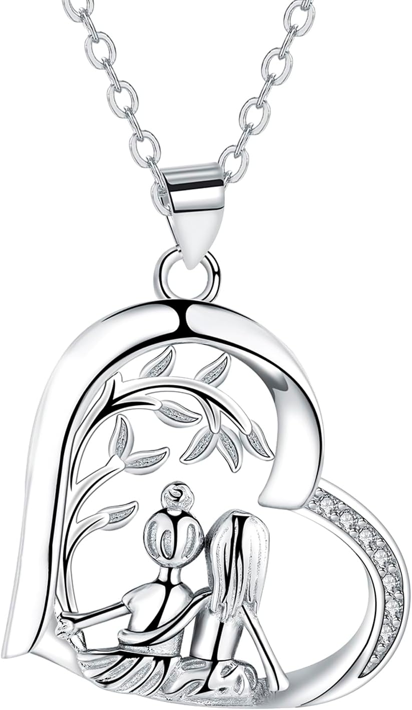 Detalle de Yinsen Collier Mère Argent Sterling 925 – Collier Mère et Fille, Pendentif Cœur