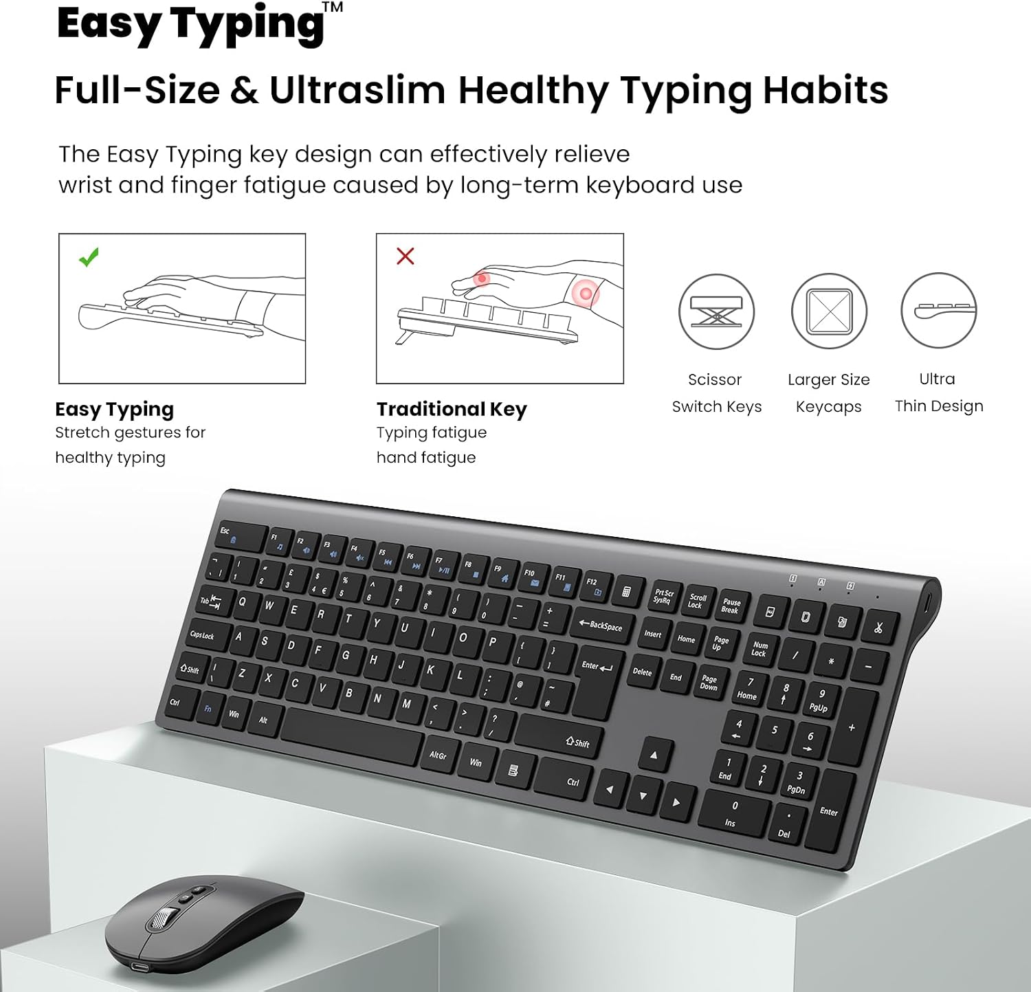 Thumbnail 2 de EasyTyping Rechargeable Wireless Keyboard 1pc