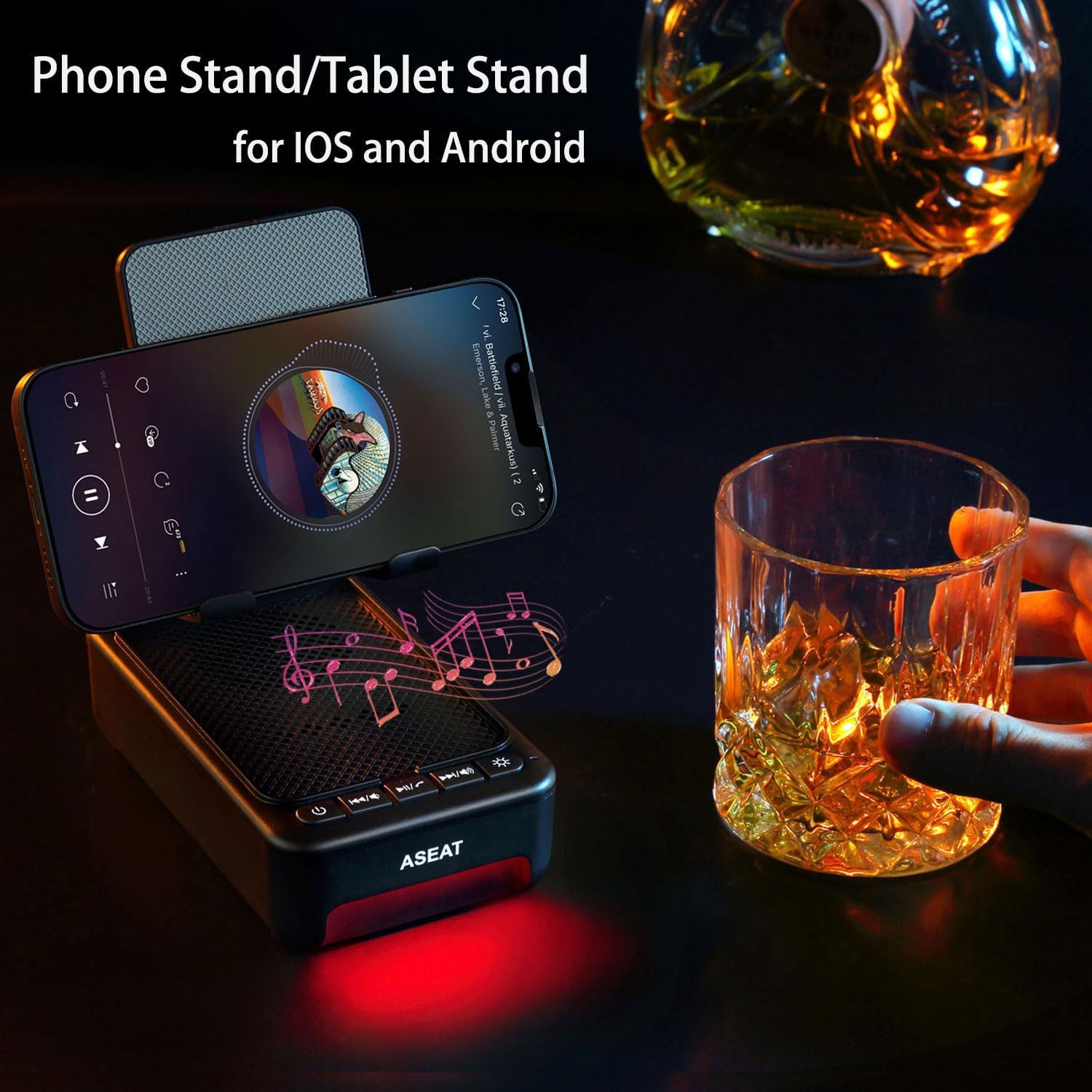 Thumbnail 2 de ASEAT Gifts for Men Him Cell Phone Stand with Bluetooth Speaker & Color-Changing LED Light