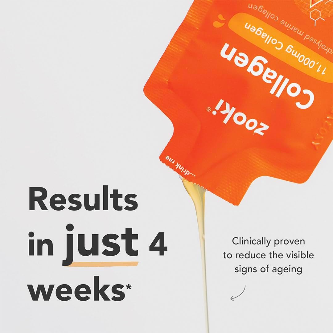 Detalle de Zooki 11,000mg Super Strength Marine Collagen Liquid Sachets – Mango Peach