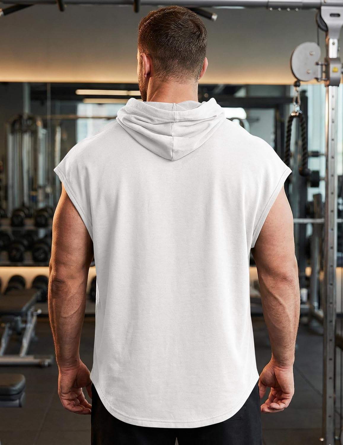 Detalle de JMIERR Hooded Drawstring Shirt, Gym hoodie