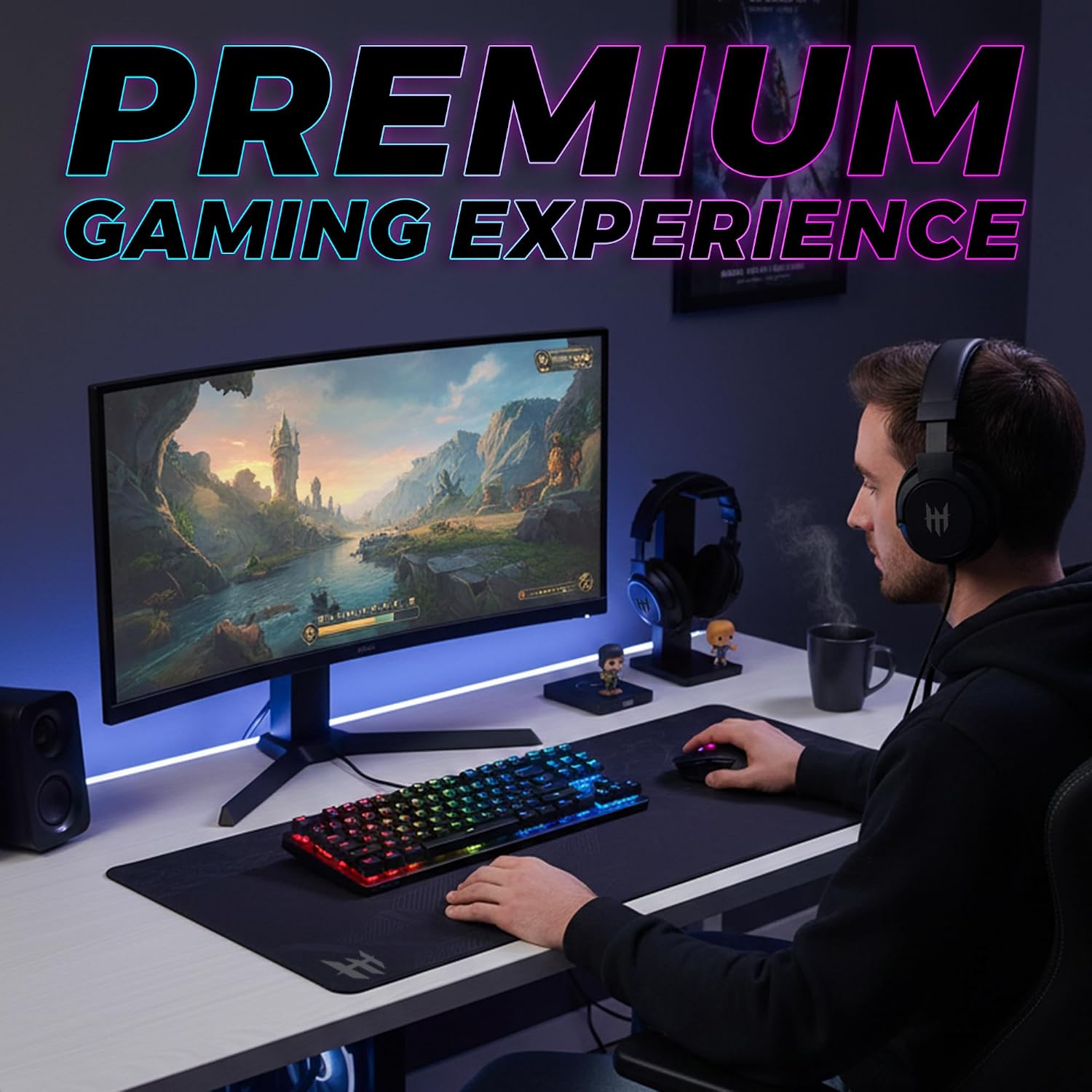 Thumbnail 6 de TECWARE Phantom 87-Key RGB Mechanical Gaming Keyboard with Outemu Brown Switches
