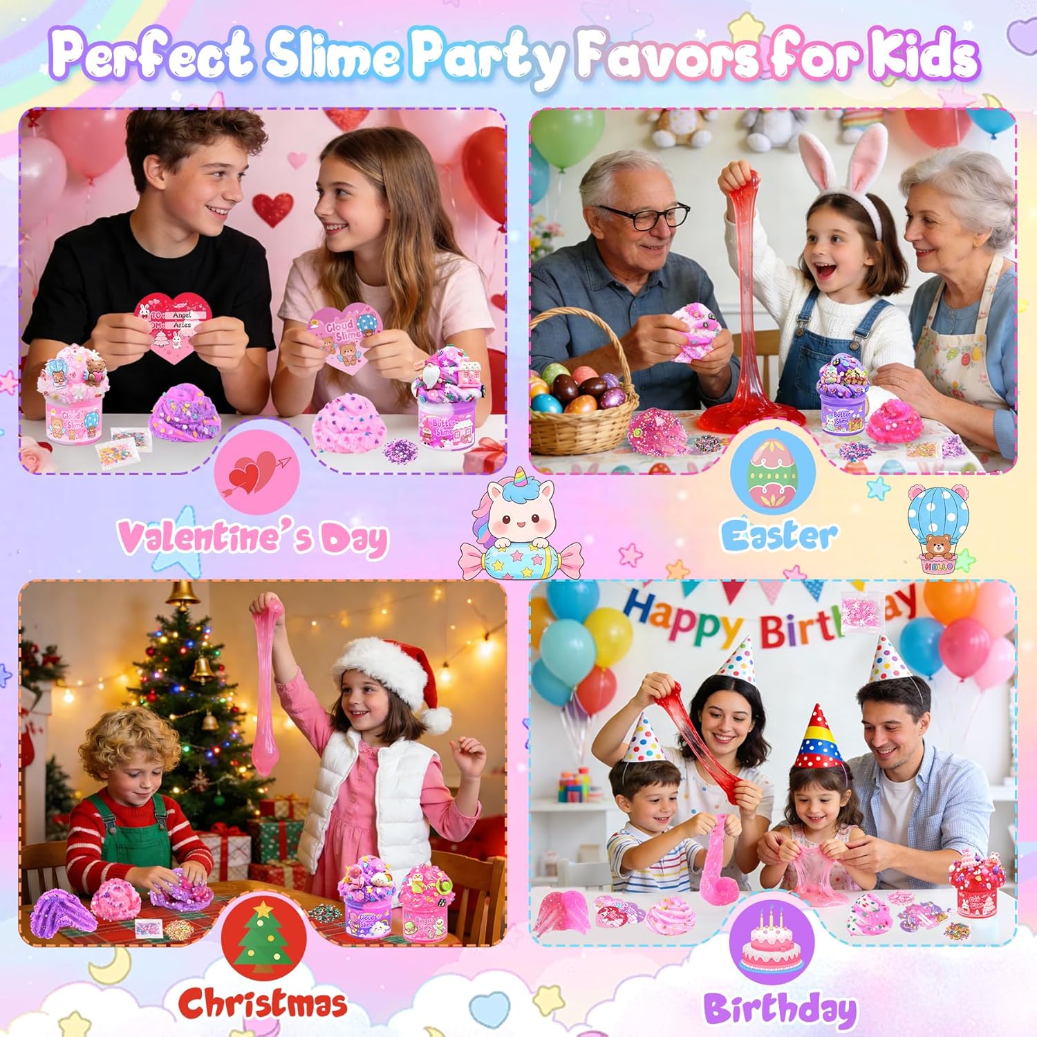 Thumbnail 6 de LAWOHO 6 Pack Pink Slimes: A Colourful, Mess-Minimised DIY Slime Kit for Kids