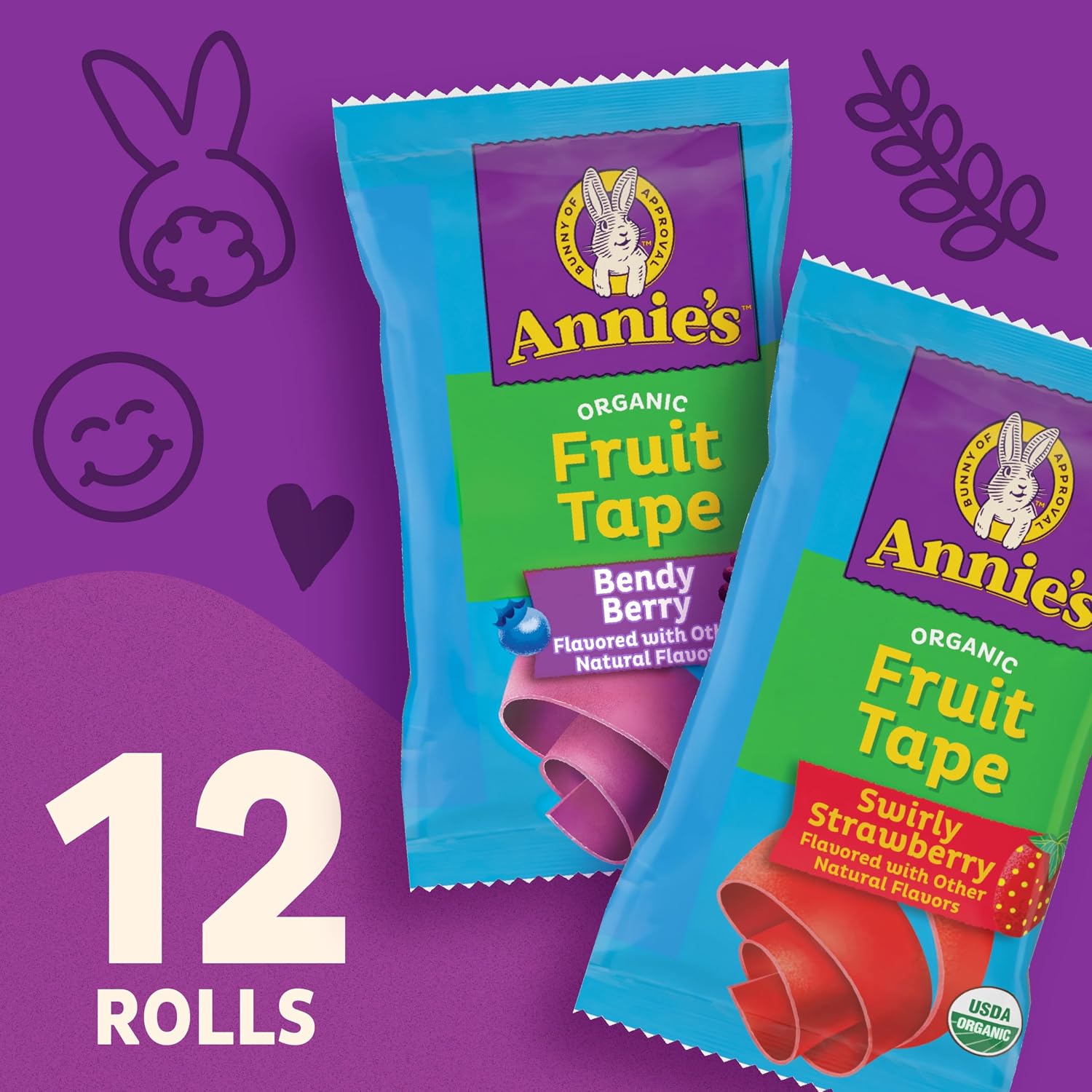 Detalle de Annie’s 53DD Organic Fruit Tape, Strawberry & Berry, 12-Count Pack