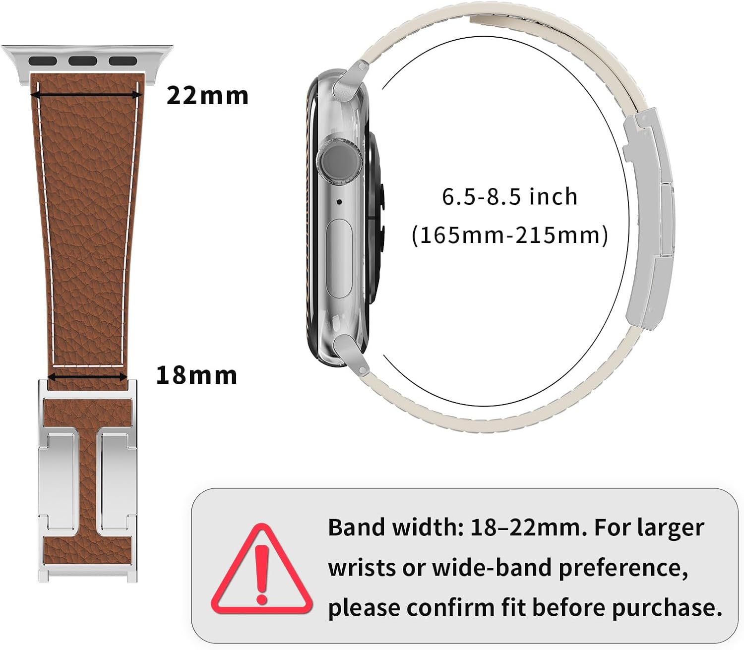 Thumbnail 4 de Tekvon Leather Watch Band 49mm Magnetic