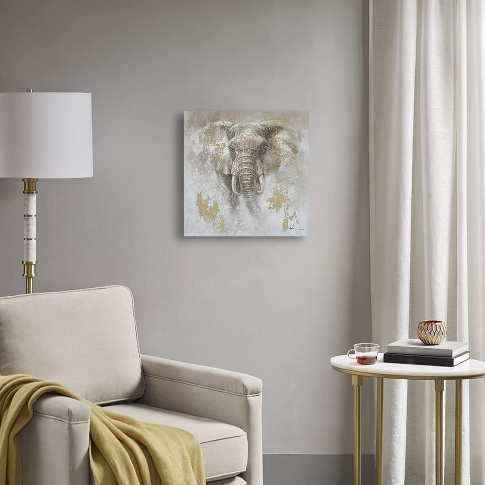 Detalle de Kunstorner Elephant Canvas Wall Art, 24 x 24 Inches