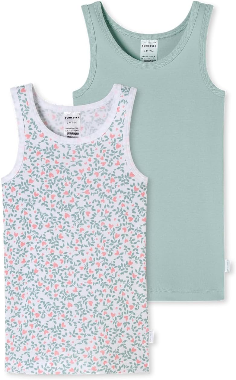 Detalle de Schiesser Mädchen 2 Pack Unterhemd Feinripp en coton biologique – taille 92 à 140