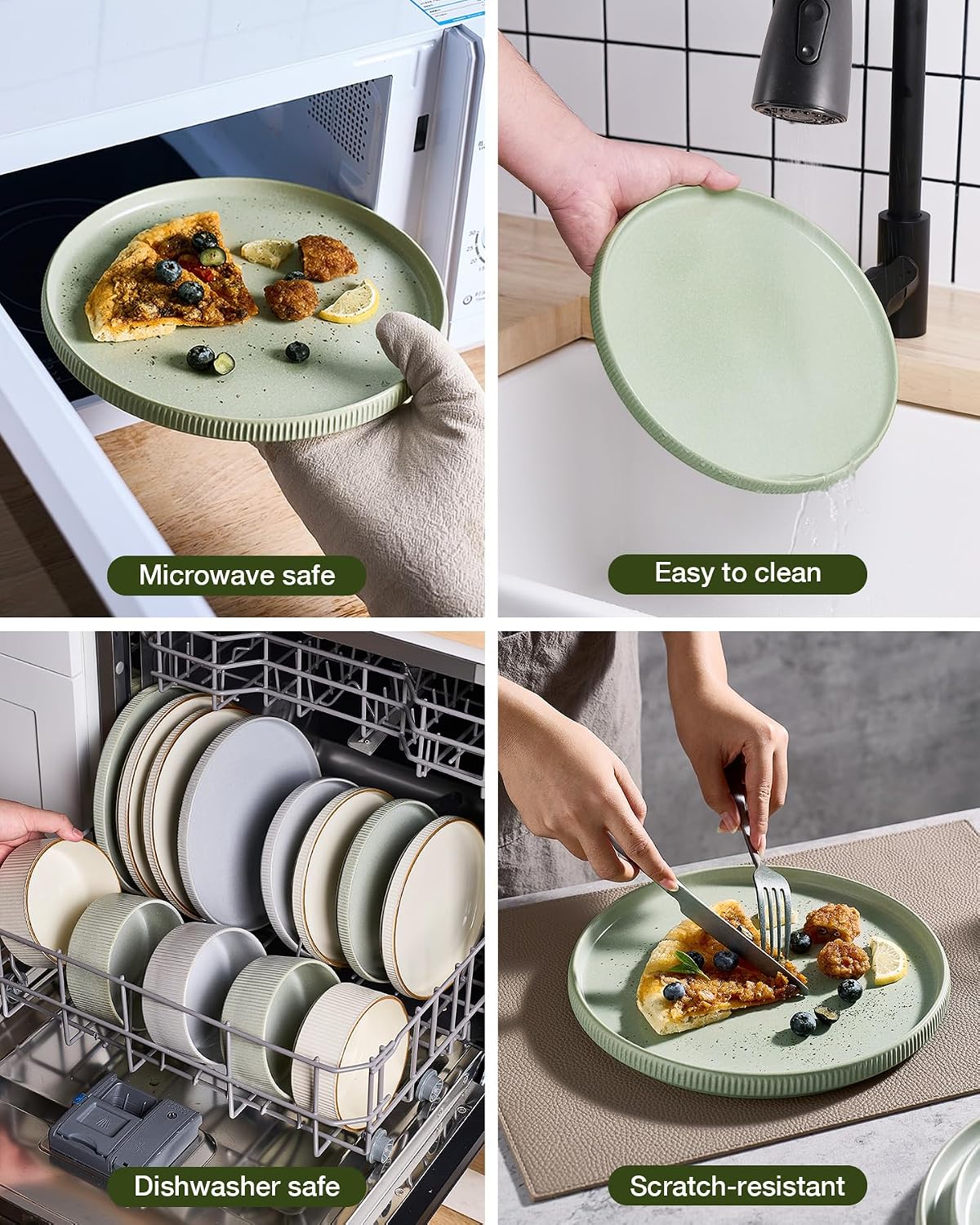 Thumbnail 6 de Famiware Star Dinnerware Set for 6 (18 pcs) Green Matte