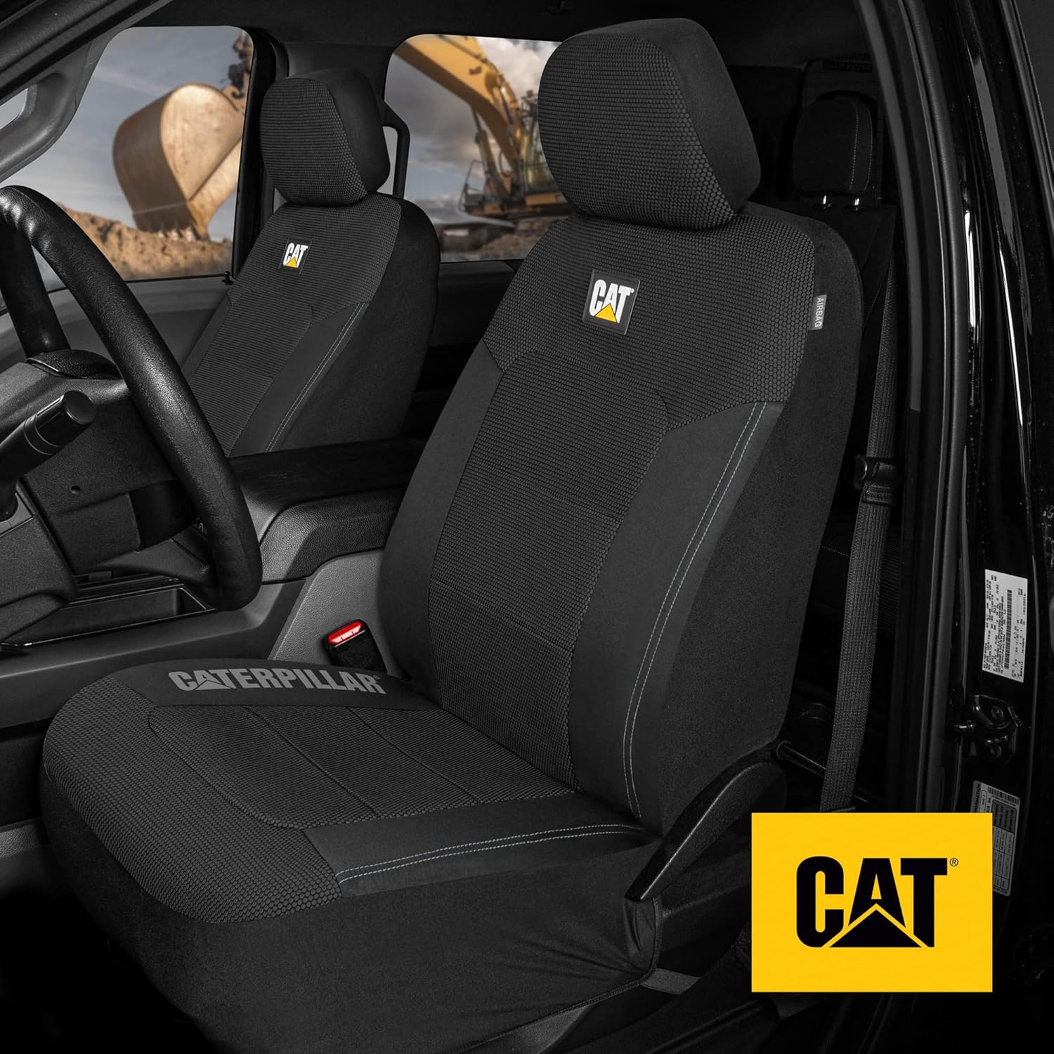 Thumbnail 3 de Cat MeshFlex Universal Front Seat Covers (Set of 2) with Breathable Mesh Back – Black