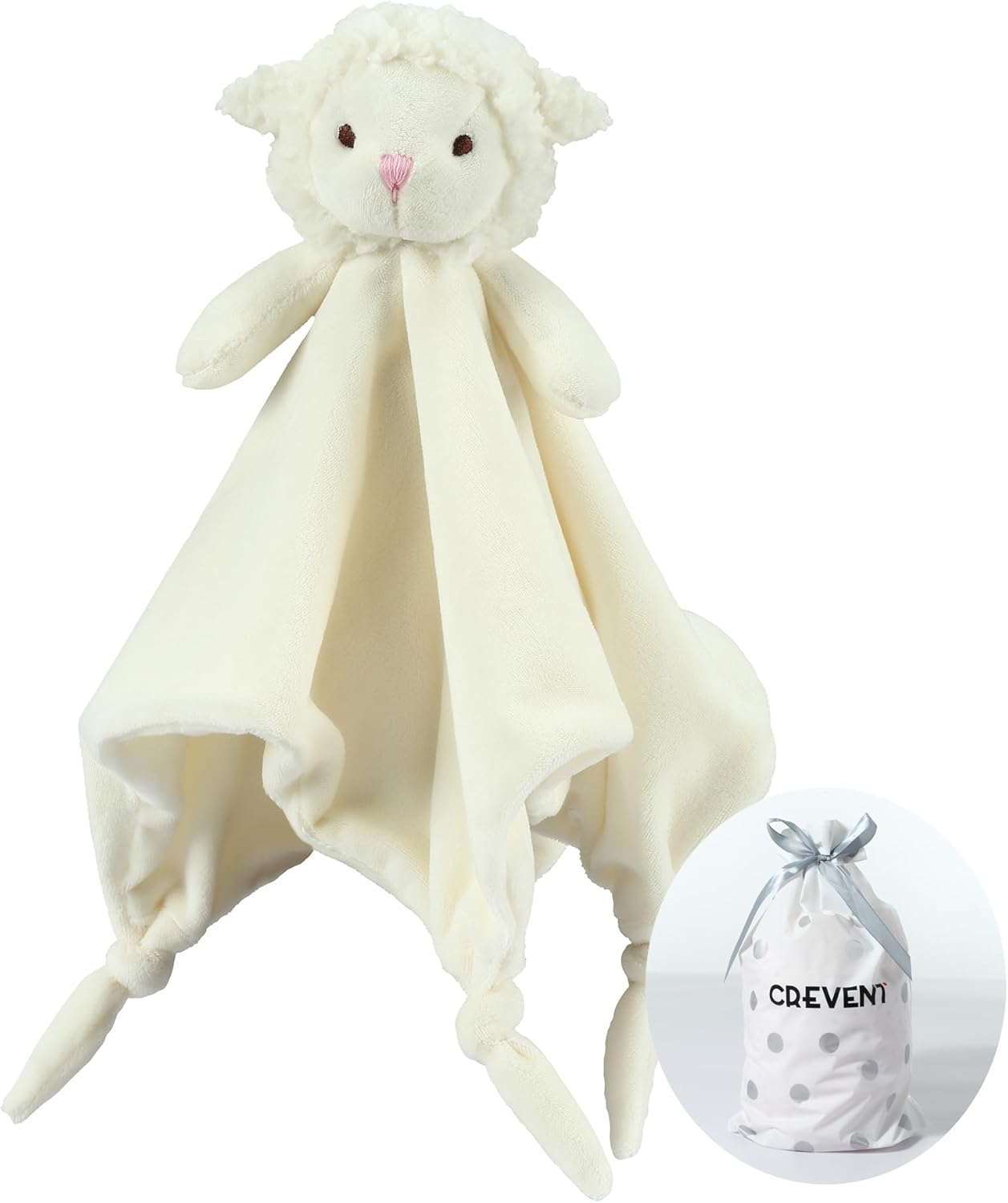 Thumbnail 2 de CREVENT Weiches Babydecken-Set: Fleece-Decke 76 × 102 cm + Schmusedecke 34 × 34 cm – Elfenbein