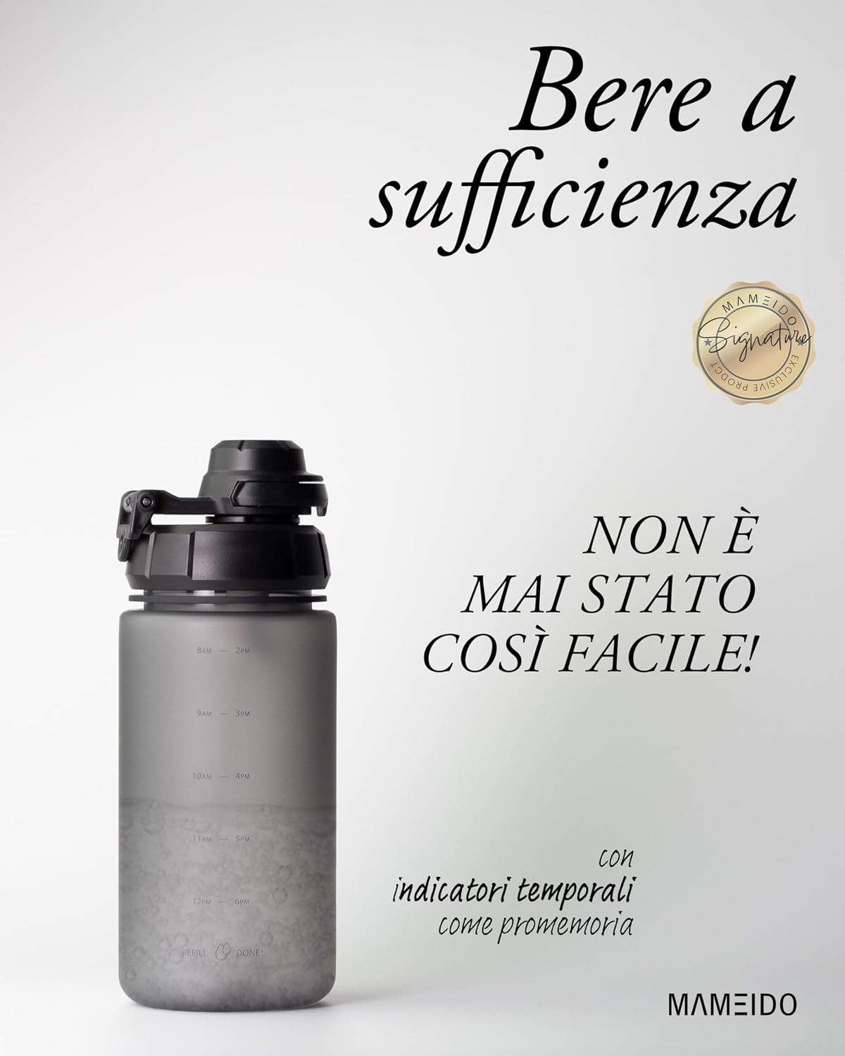 Detalle 2 de MAMEIDO borraccia con cannuccia 500 ml motivazionale con indicatore del tempo, senza BPA, antigoccia – Wild Candy