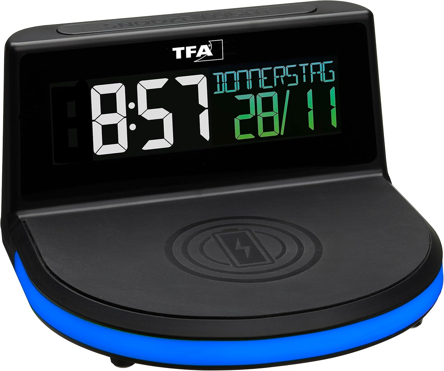 Thumbnail 4 de TFA Dostmann Charge-IT Wireless 60.2028.01 : réveil numérique avec charge sans fil Qi (noir)