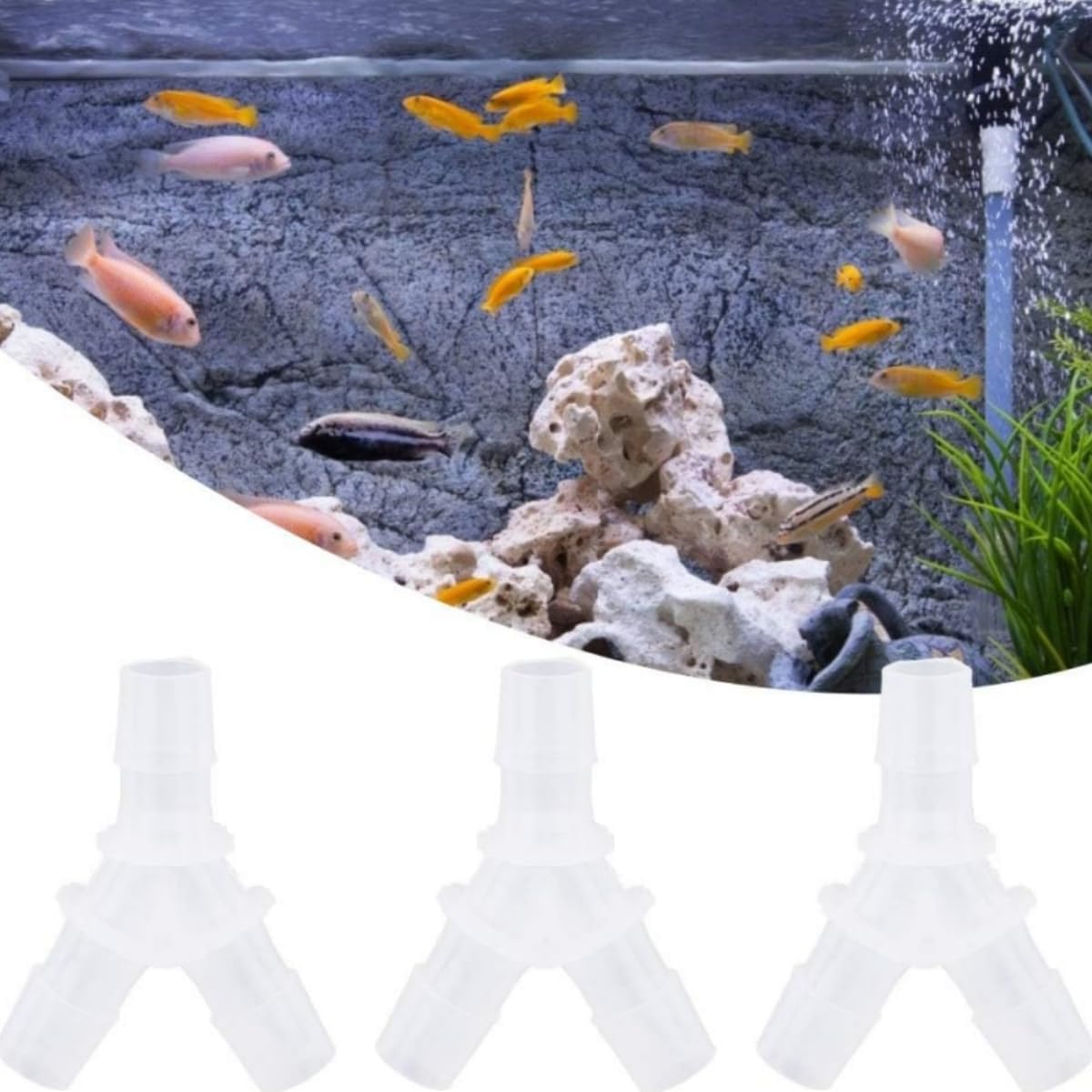 Detalle 2 de BOBOZHONG Aquarium Schlauchverbinder (Y), 10er-Set – Adapter für Luftschläuche an der Luftpumpe