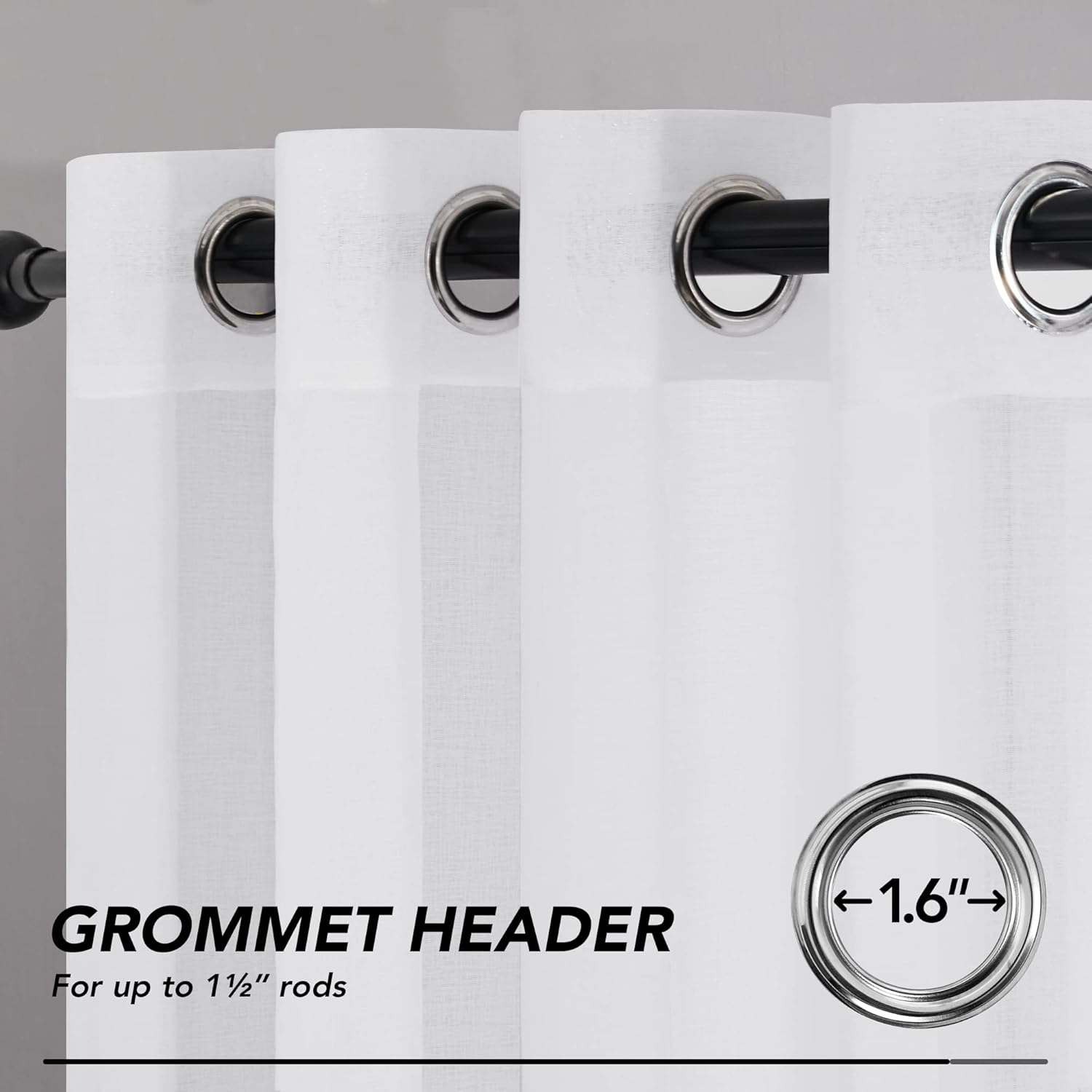 Thumbnail 3 de Deconovo Visillos Traslúcidos Elegant 2 Paneles 140x290 cm